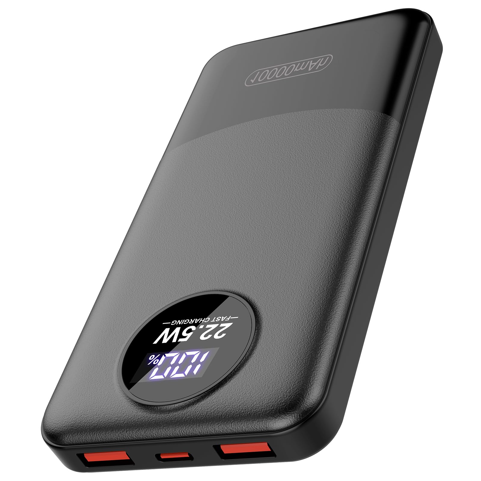 Power Bank 10000mAh, PD 22.5W Ricarica Rapida powerbank, QC 3.0 USB C caricatore portatile Con LED Display Batteria Esterna per iPhone 16 15 14 13 12 Pro Max Mini Plus smartphone Android etc Nero