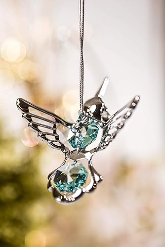 Miniatura 5 de Mascot Green Mascot - Colgante de colibrí cromado de cristal, ideal para el día de San Valentín, cumpleaños, graduación, boda, aniversario,