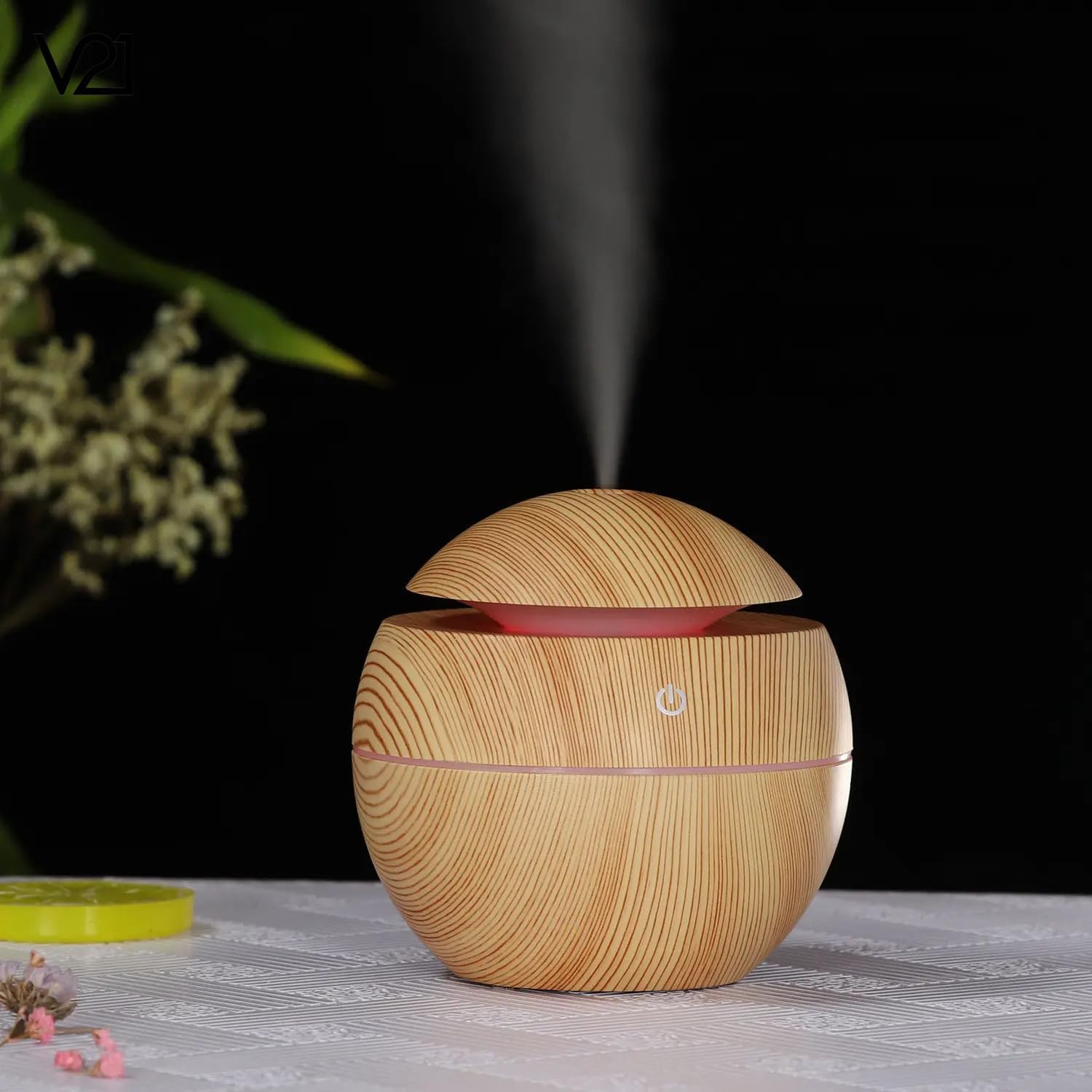 V21® Wooden Cool Mist Humidifier & Essential Oil Diffuser Ultra-Quiet Aroma Air Humidifier with 7-Color LED Night Light & Auto Shut-Off for Home, Office, Bedroom & Baby Room-image-24