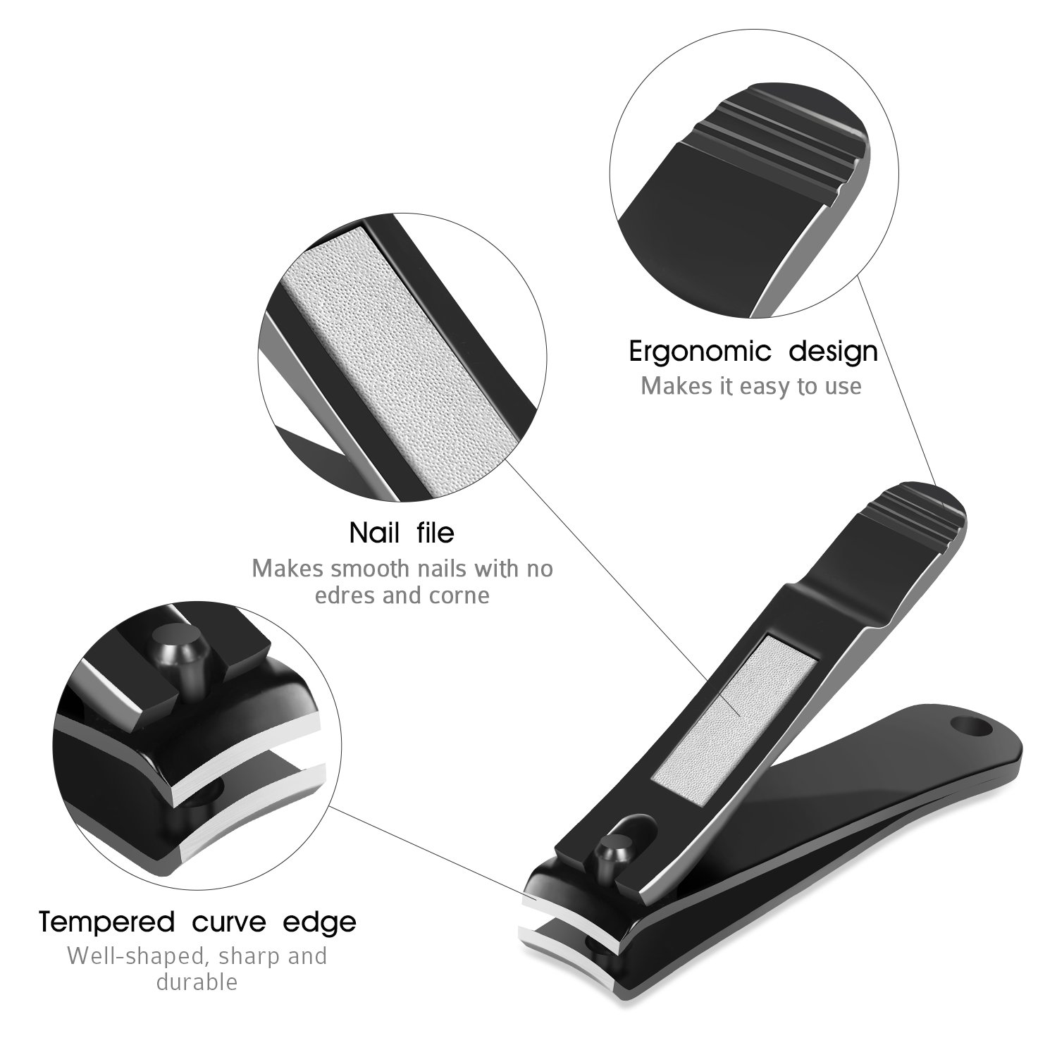 Bestope PRO Set Tagliaunghie Professionale 2 Pezzi- Taglia Unghie Professionali per Unghie e Piedi, Nail Clipper per unghie per Uomo e Donna