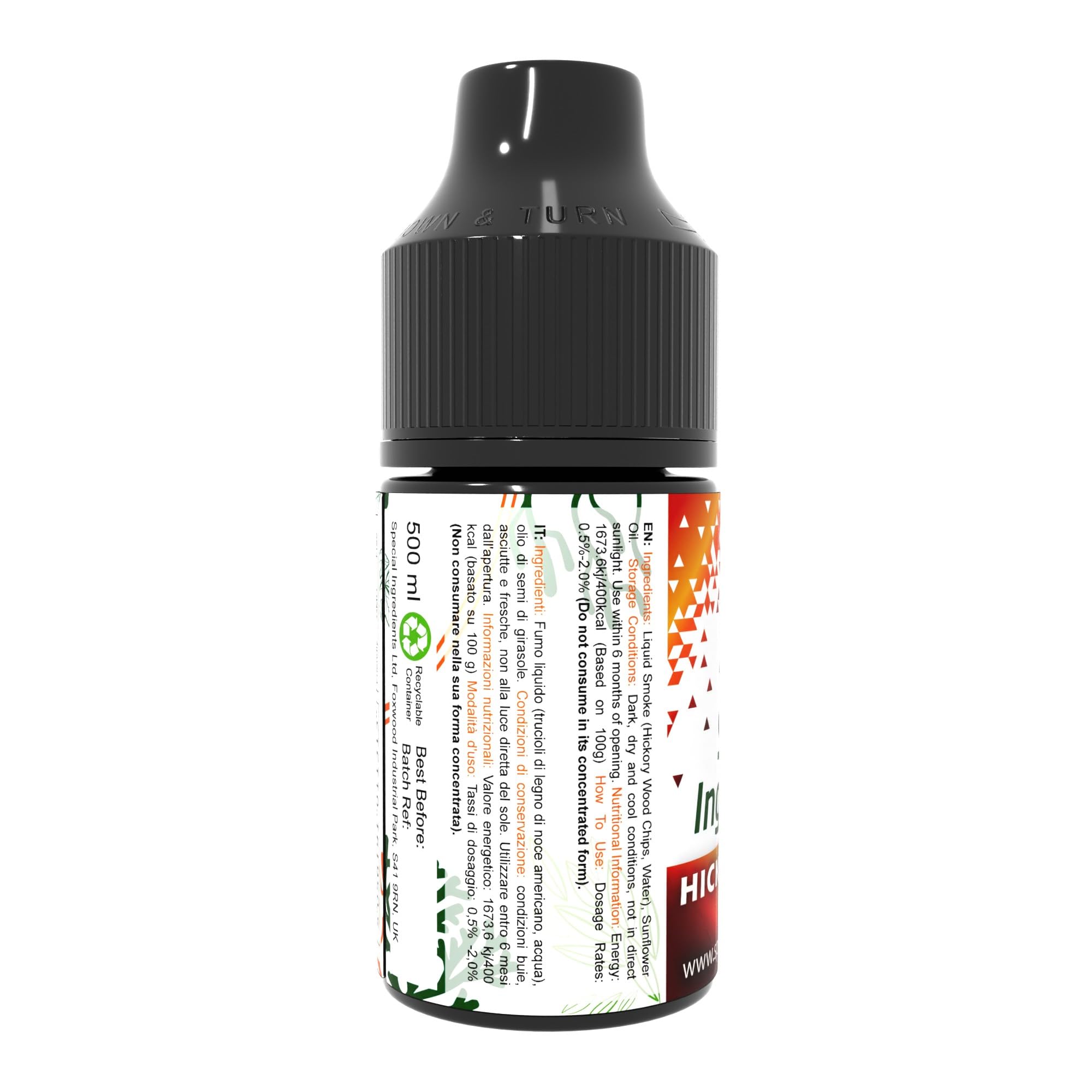 Special Ingredients Hickory Liquid Smoke, Raucharoma, 500 ml | Flüssiger Rauch für authentisches Raucharoma, Ideal für Fleisch, Saucen, Gemüse & BBQ, Hochkonzentriert, Vegan, Glutenfrei