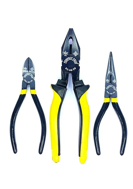 PERFECT TECH Combination Long Nose Cutting Plier 6 Inch | Side Cutting Plier 6 Inch Combination Plier 8 inch | Anti-Rust Properties & Gripping | Industrial & Plumber Hand Tools |Hand Tool Kit