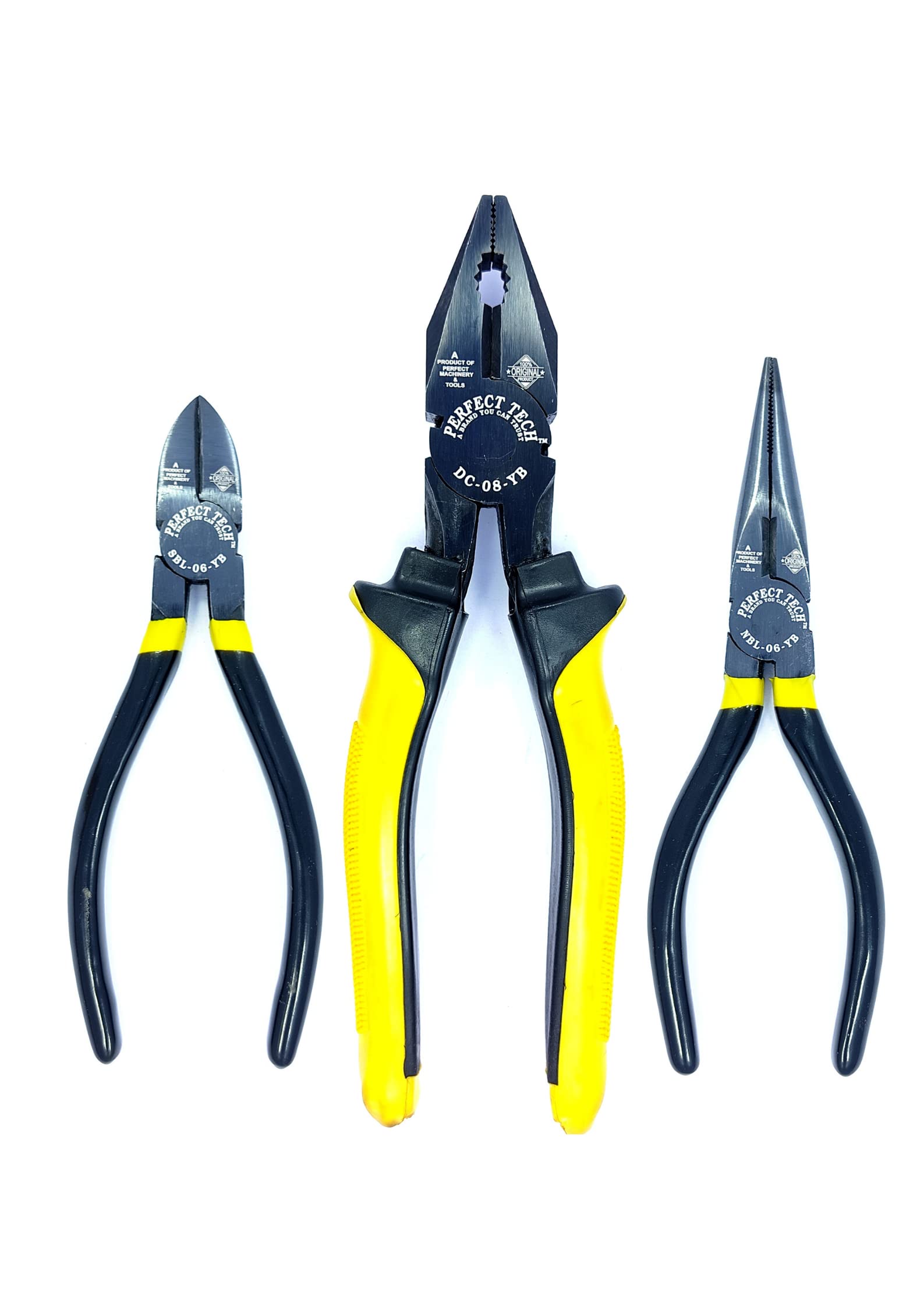 PERFECT TECH Combination Long Nose Cutting Plier 6 Inch | Side Cutting Plier 6 Inch Combination Plier 8 inch | Anti-Rust Properties & Gripping | Industrial & Plumber Hand Tools |Hand Tool Kit