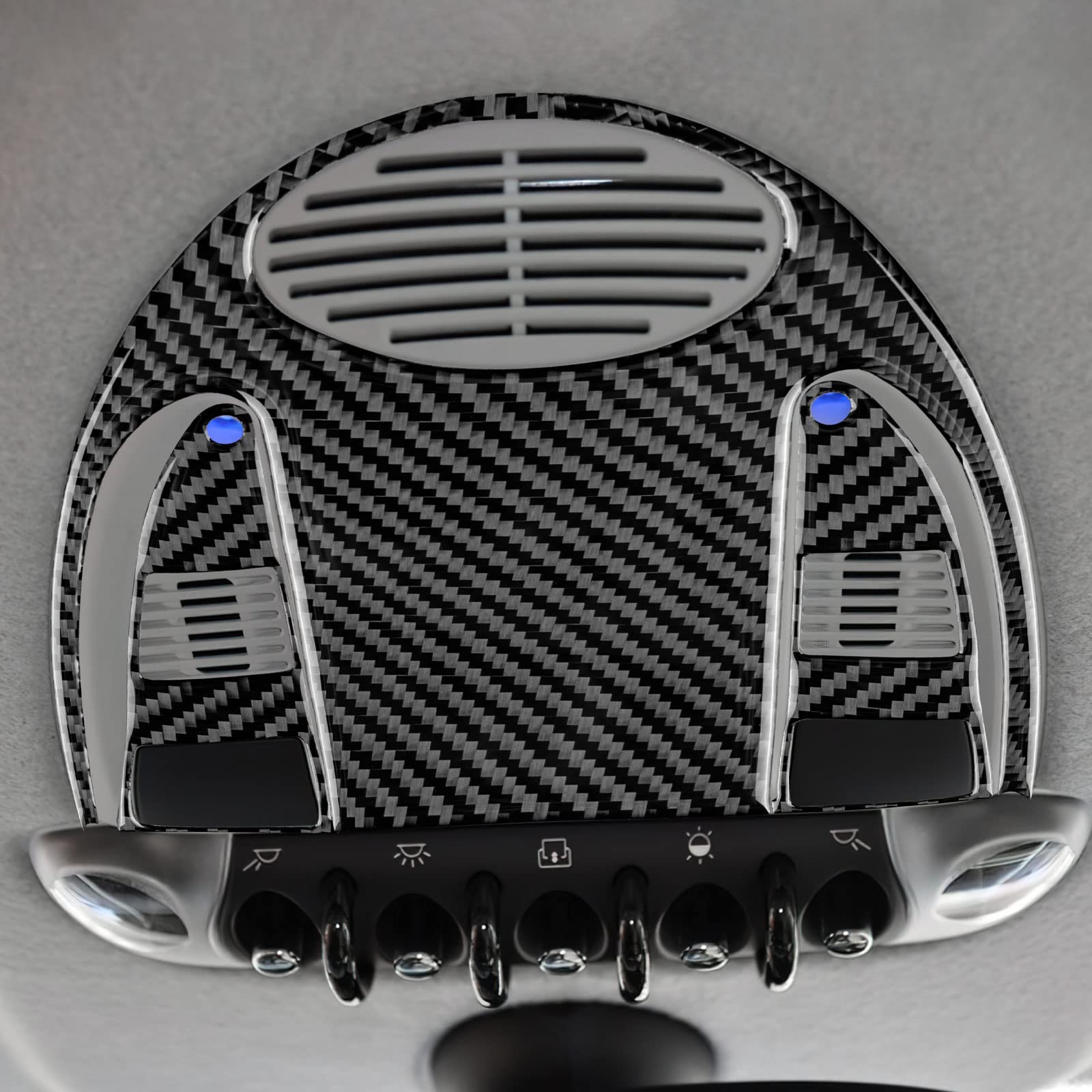 KUNGKIC Carbon Fibre auto volante pulsante adesivo Compatible with Mini Cooper R55 Clubman R56 R57 accessori