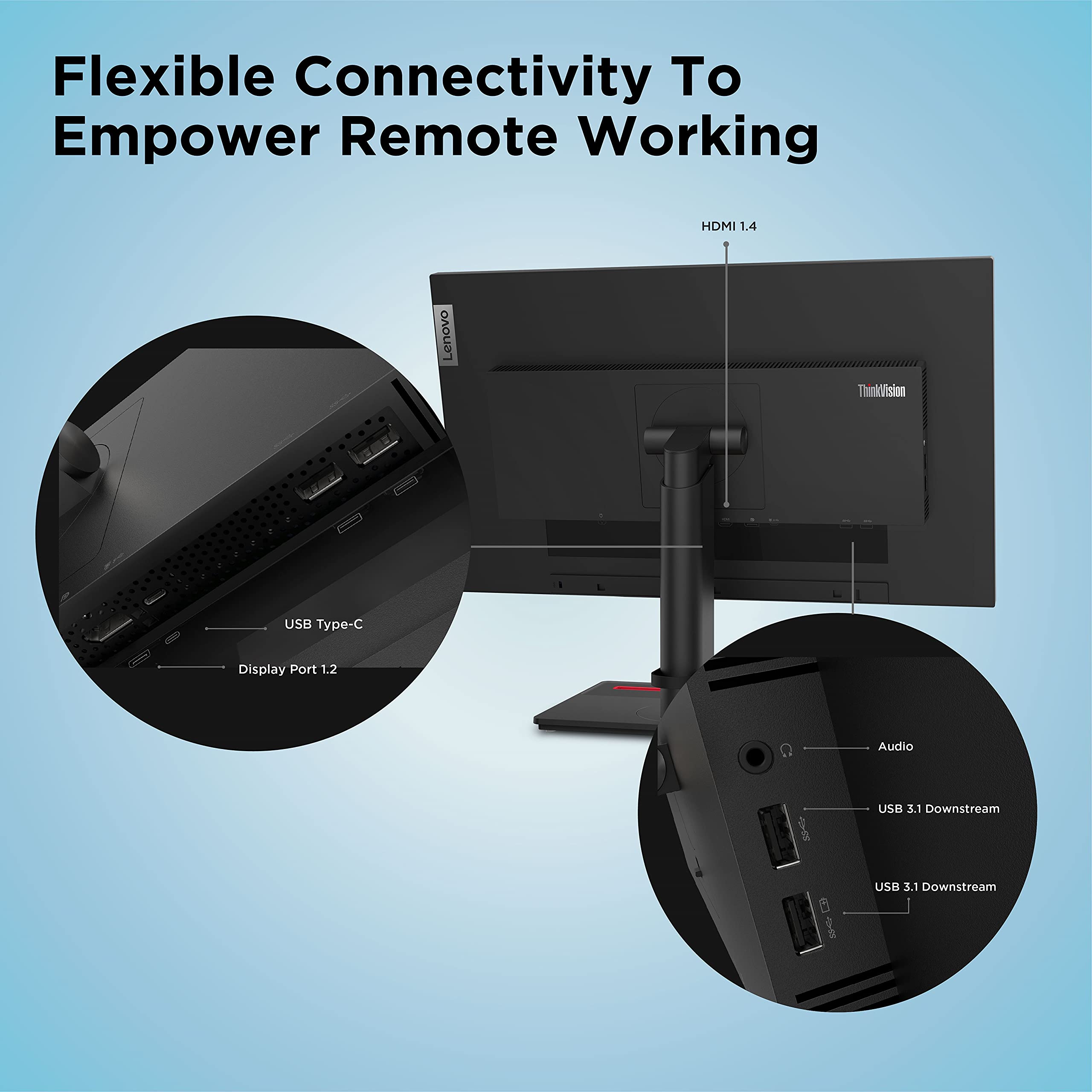 Amazon.com: Lenovo ThinkVision T24H-20 Monitor sin bordes QHD tipo