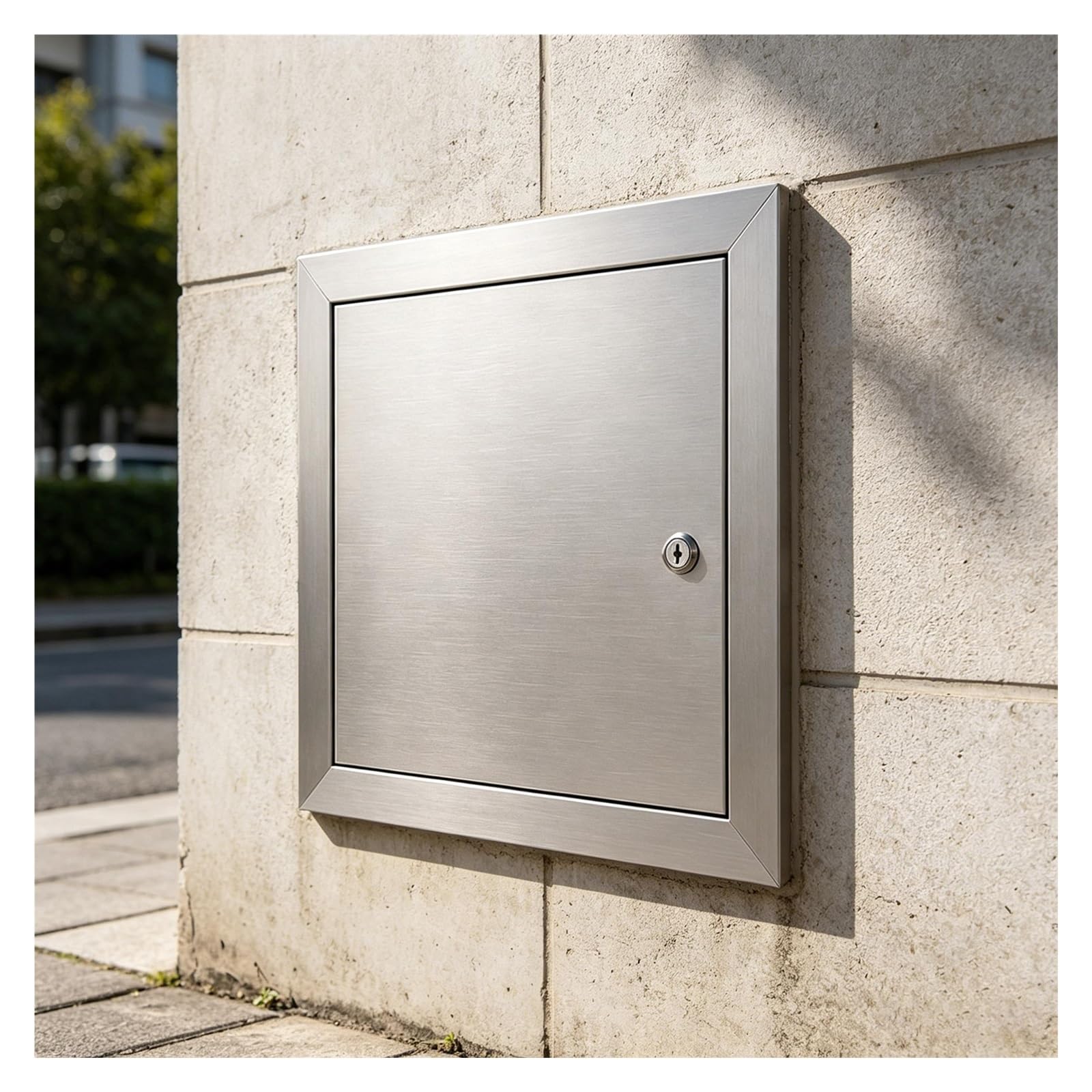 ZJKXJH Access panel Outdoor Wall Access Panel with Lock, Sturdy Stainless Steel Access Doors for Future Maintenance, Customizable Inspection Doors, Waterproof(Hole 45x45cm/17.7"x17.7")