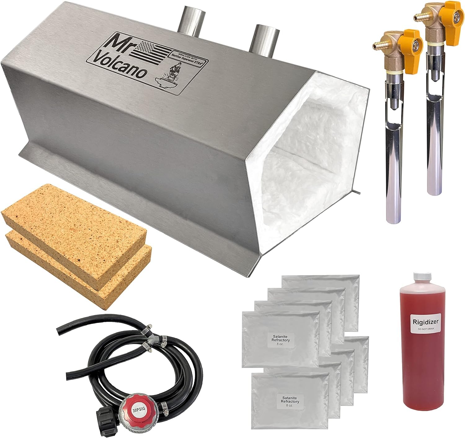 Hero 2 - Portable Propane Forge (Complete Kit - Now with Superwool XTRA) MADE IN USA (Stainless Steel) Double Burner Artist Hobby Knife Making Tool Making Farrier Blacksmith