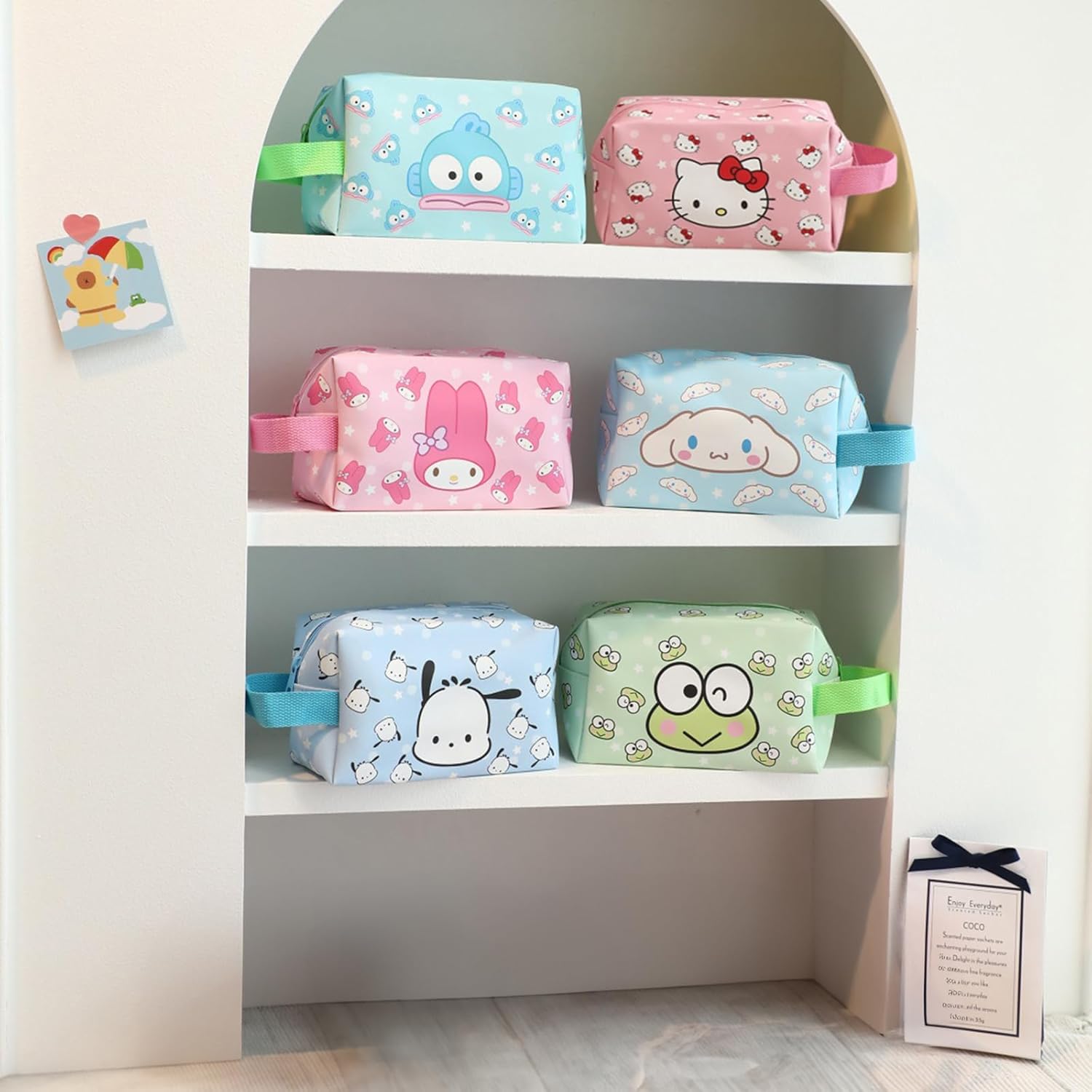 Toiletry Bag & Spa Headband, Cute PU Leather Ttravel Makeup Bag, Soft Makeup Headband for Washing Face, Gifts for Women Girls - Image 7