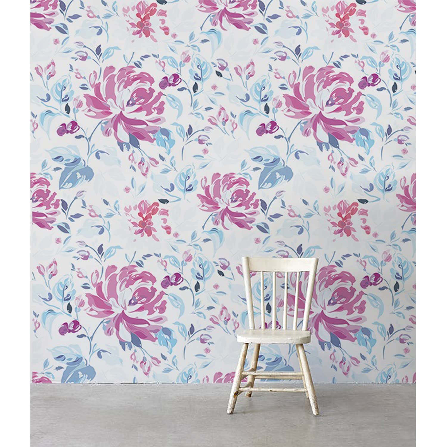 Papier peint meuble cuisine masquage défauts stickers muraux fleurs violettes