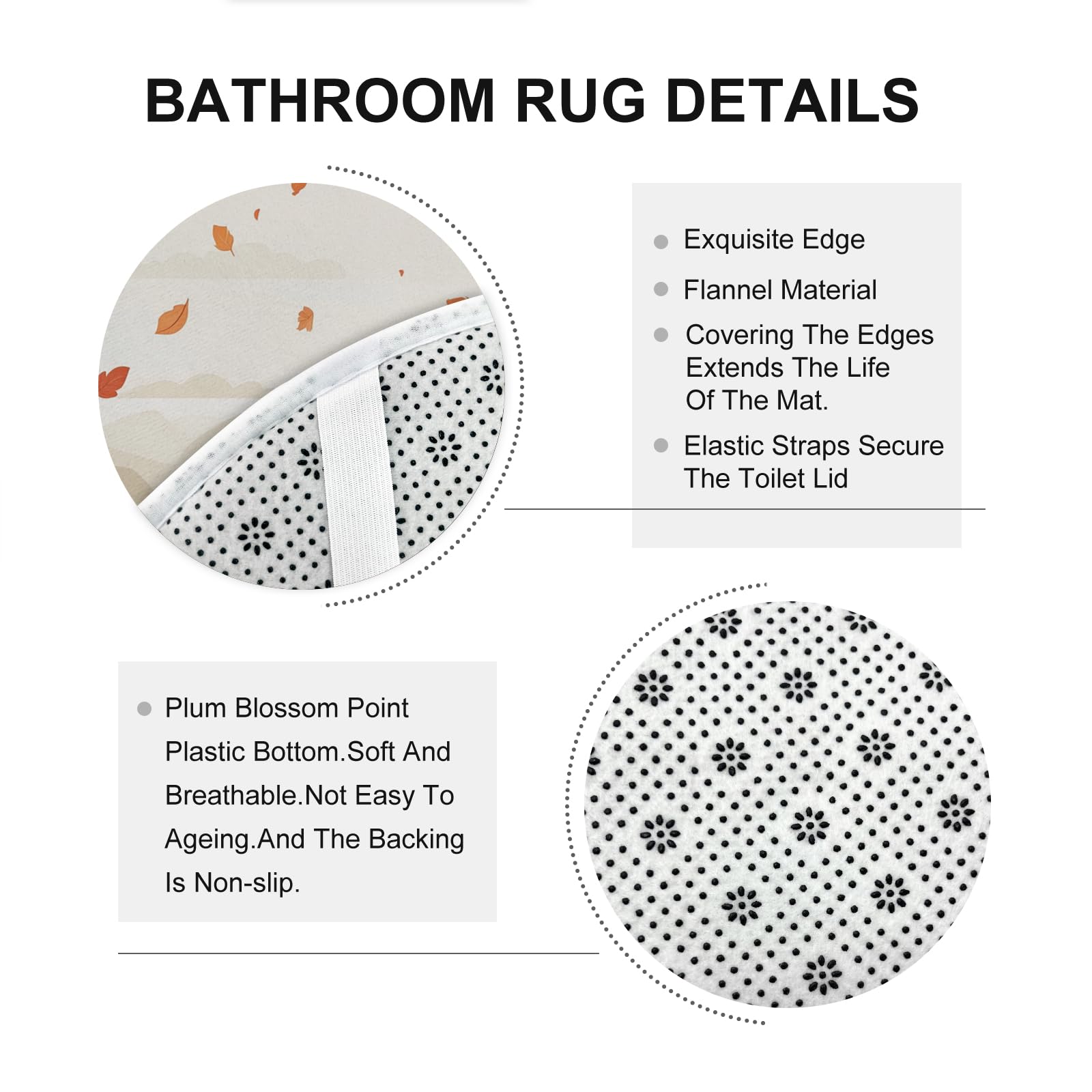 Juego de 4 piezas de baño con diseño de gato, accesorio de baño con alfombra antideslizante, en forma de U y cubierta de tapa de inodoro, decoración de baño de hoja de arce de árbol otoñal, 72 x 72