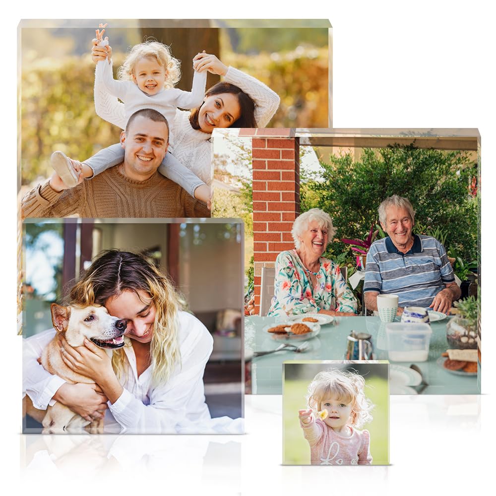 Custom Acrylic Photo Block Plaque Personalized Picture Gifts for Him Her Family Birthday Anniversary Keepsake Acrylic Photo Frame