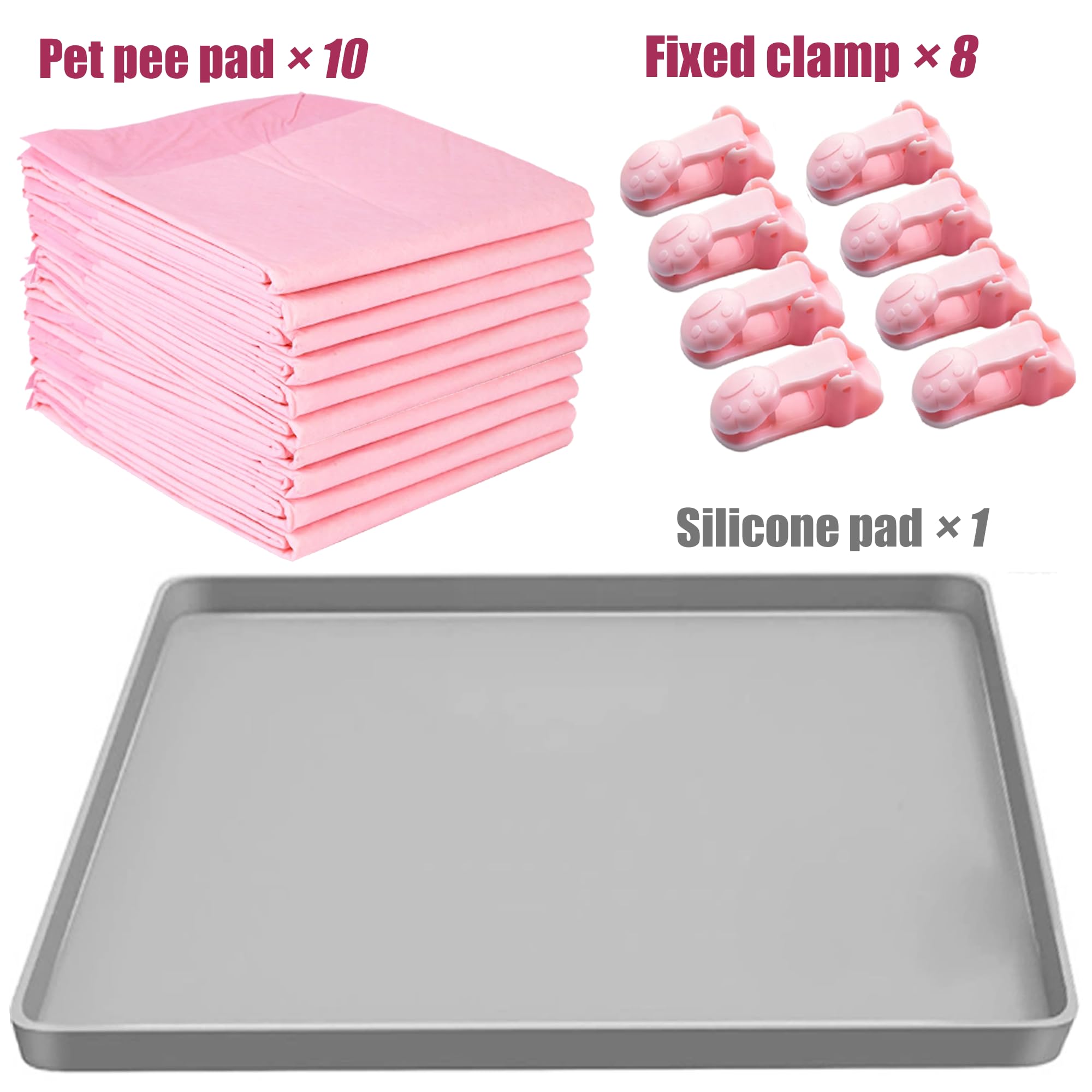 Puppy Pee Pad Tray Halter Set für Hunde, rutschfeste Silikon Hund Pee Pad, Multifunktionale Staubdichte wasserdichte, Easy Cleaning Pee Pad Tray Mit,Praktische Dinge Zu Hause