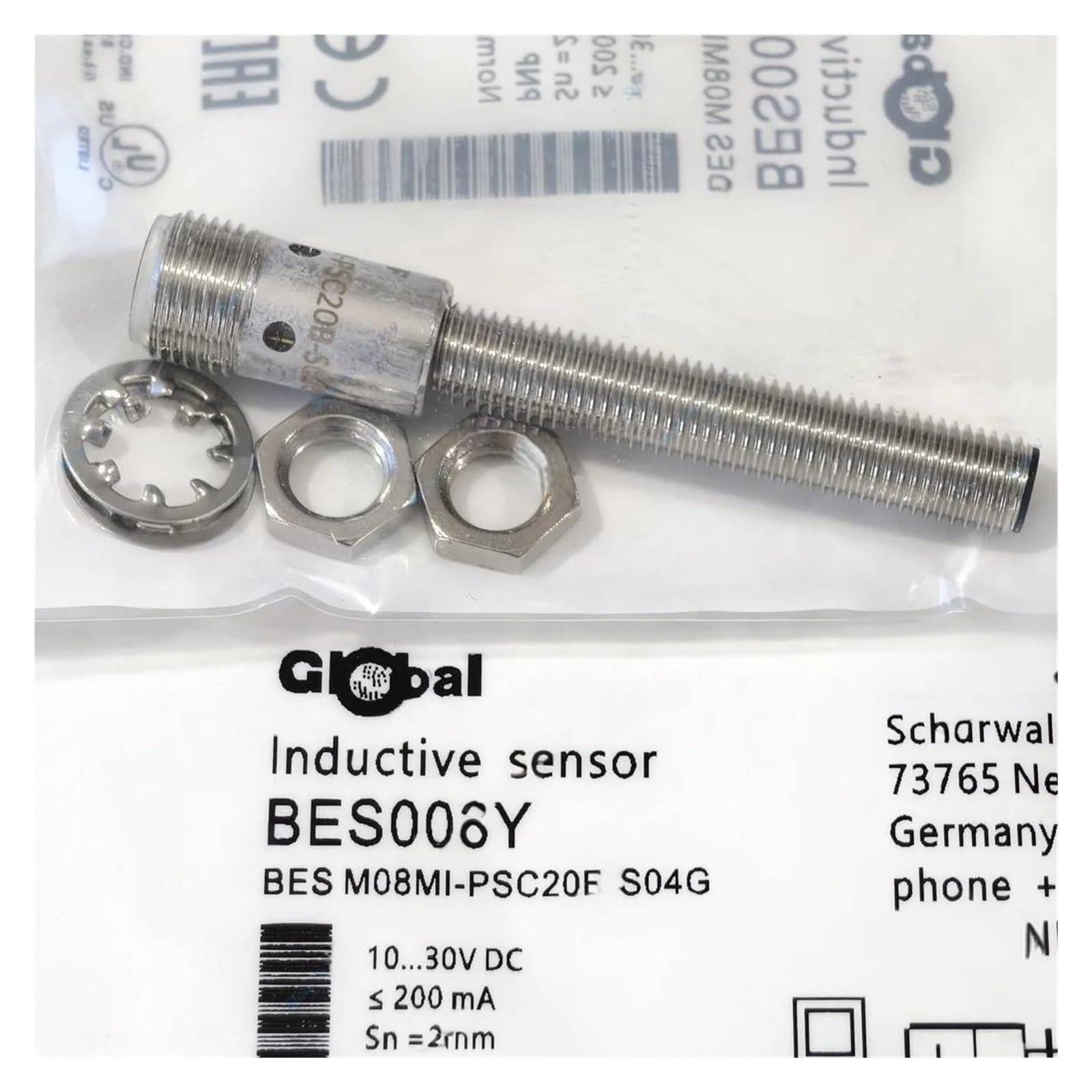 CXFCIHFT 1PCS BESM08MI-PSC20B-S04G BESM08MI-NSC20B-S04G Proximity Switch Sensor DC M8 to M12 Plug(M08MI-NSC20B-S04G)