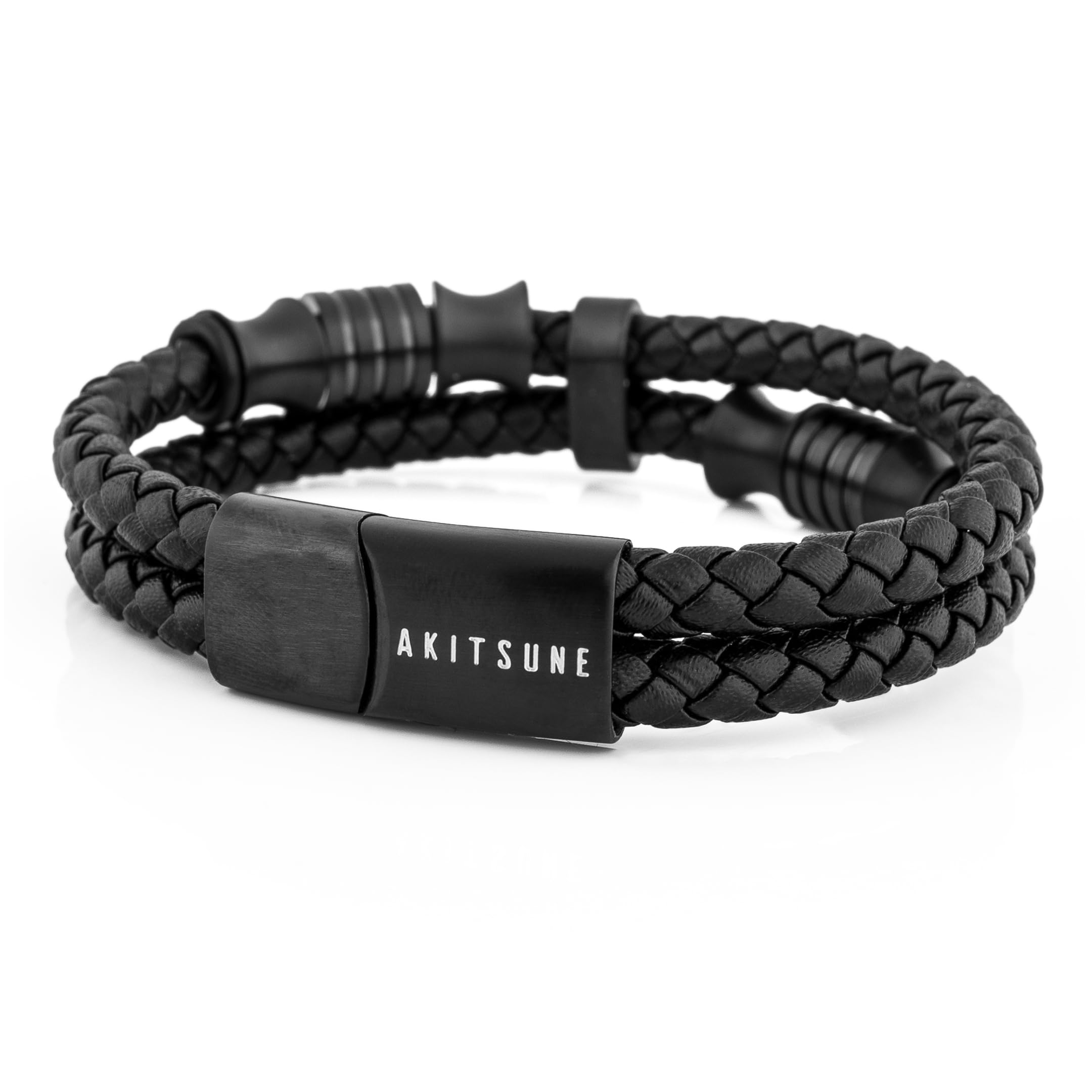 Akitsune Gracilitas Bransoleta ze Skóry | Biżuteria dla Kobiet, Bransoleta Męska ze Stali Nierdzewnej z Magnetycznym Zapięciem, Skóra, bez kamienia