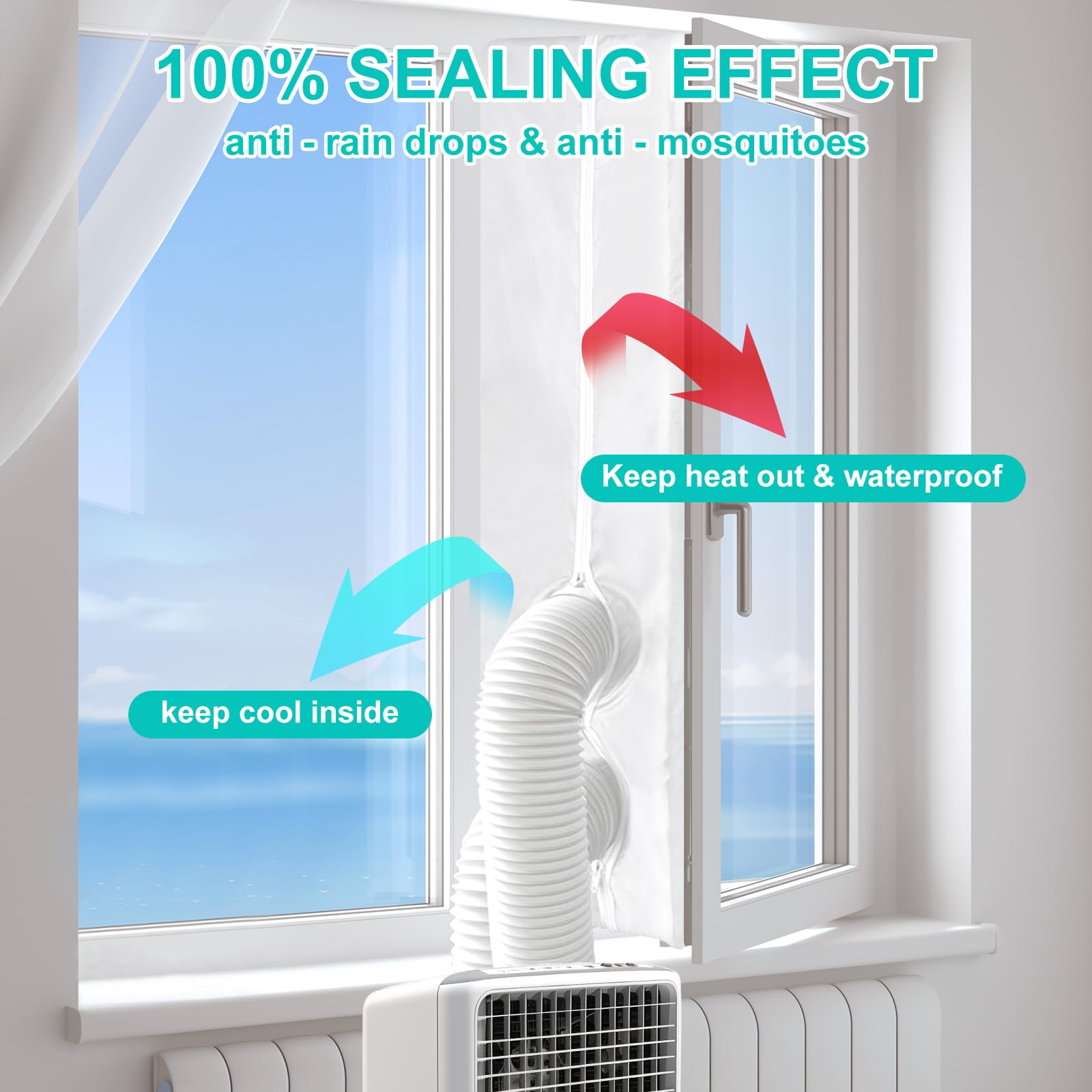 Junta para ventanas de aire acondicionado, junta Pgtc para ventanas de aire acondicionado móvil, secador de aire comprimido, adecuado para Hot Air Stop de 4 m, ventanas batientes, ventanas de techo (B