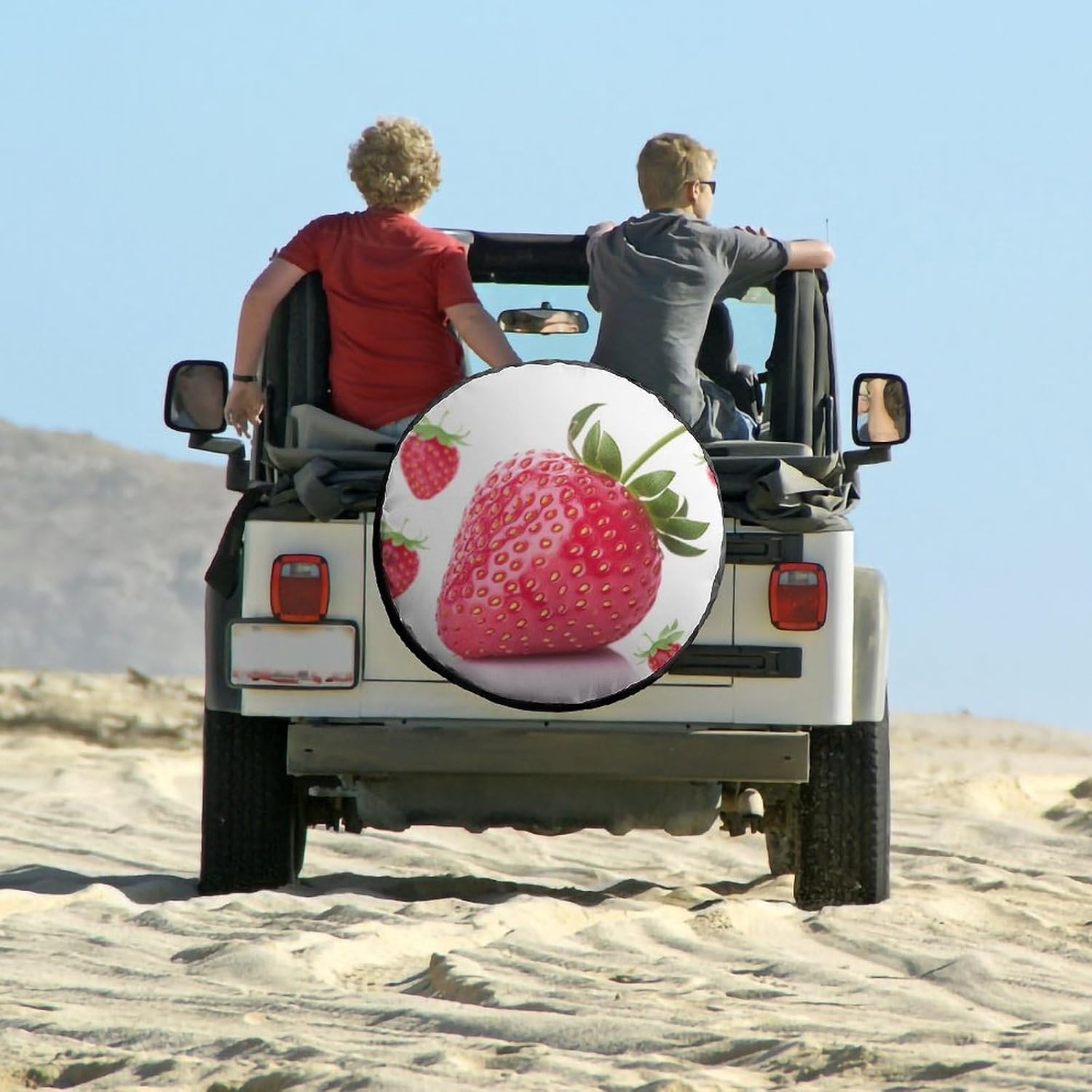 Universal Spare Tire Cover Waterproof Wheel Covers Car Tire Protector Strawberry Wheel Protector Dustproof Wheels Tires Cover for RV SUV Truck Camper Trailer 30inch