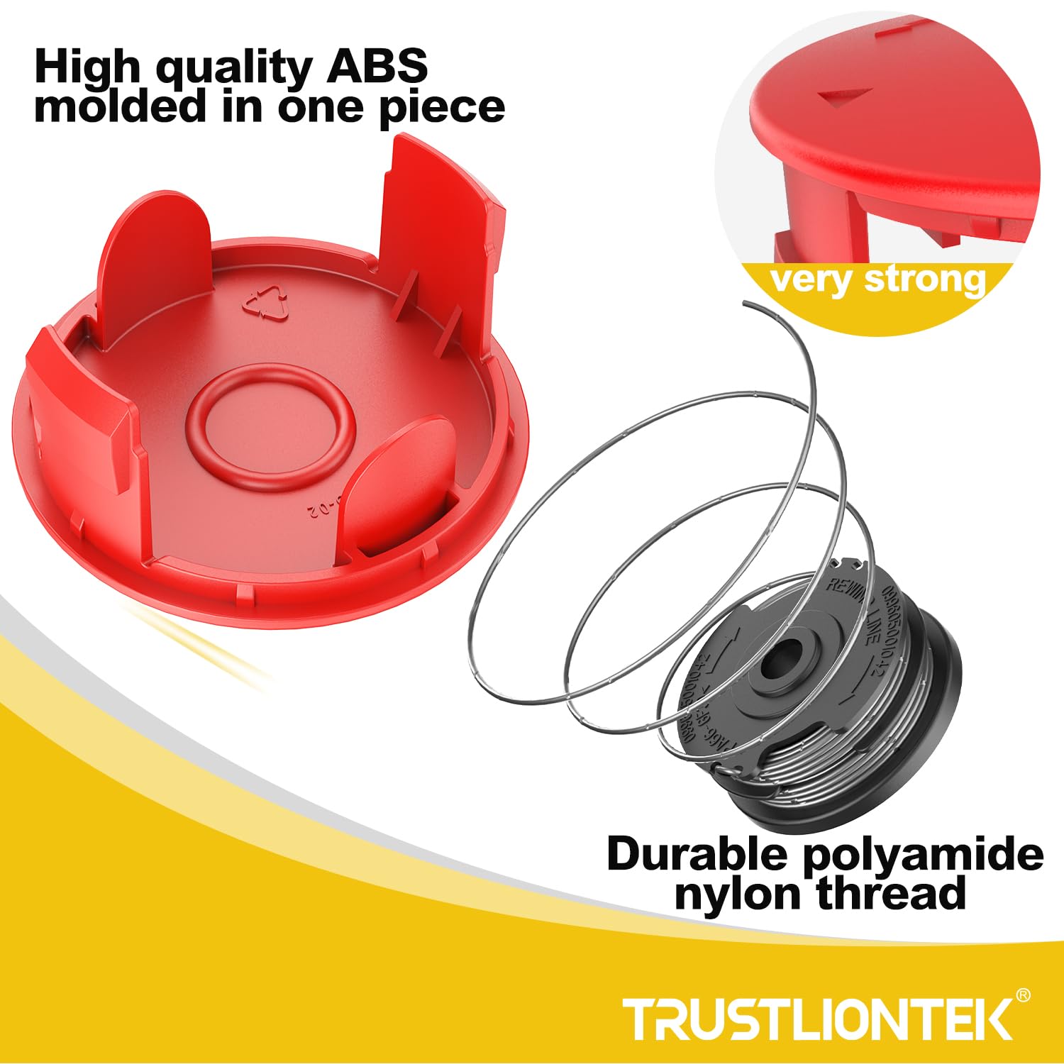 4 Bobine Filo Per Tosaerba Bosch ART 24-36 LI - Compatibile F016800351, Con Copribobina