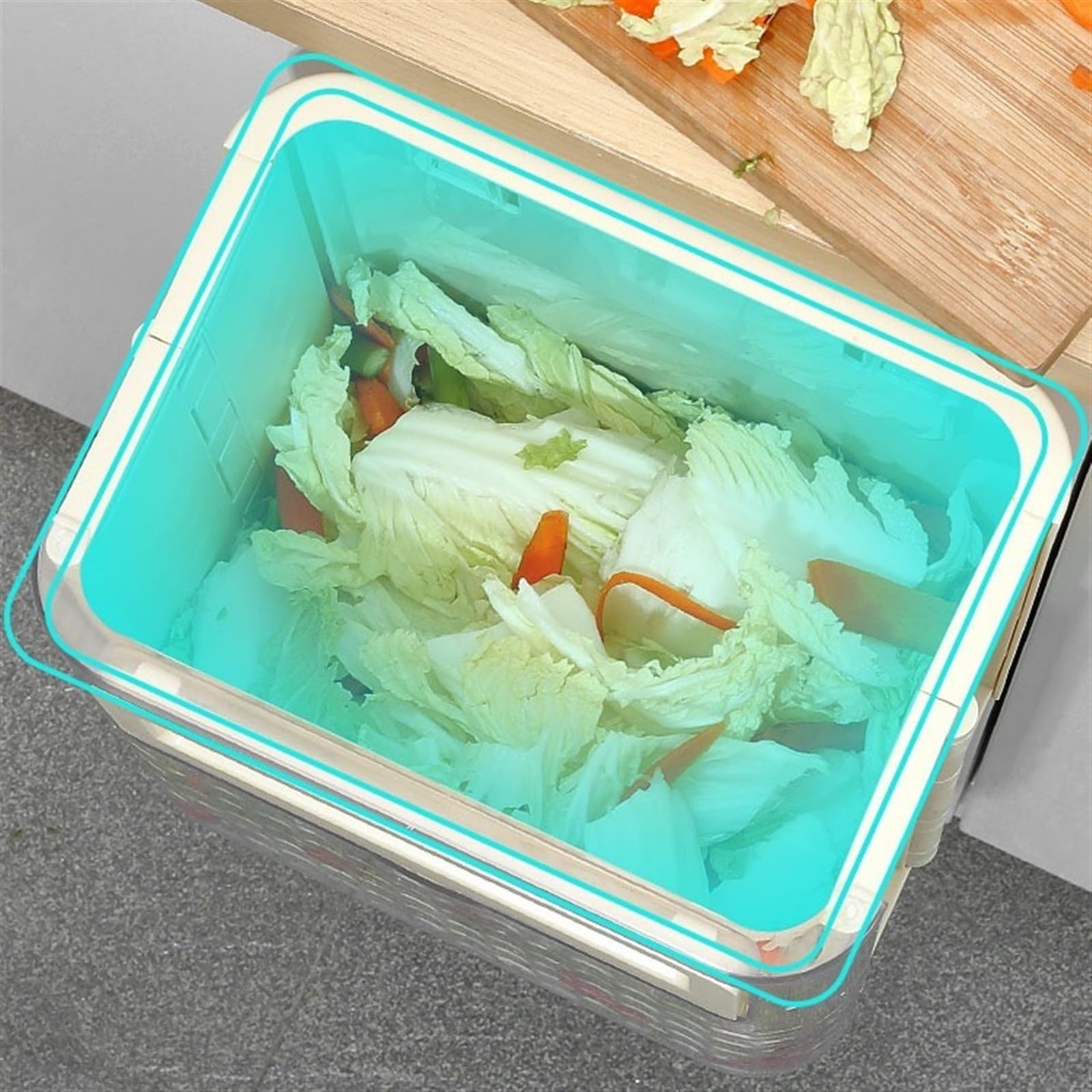 Cestino carta ufficio Pattumiera da cucina sospesa senza coperchio, pattumiera pieghevole da 2,6 litri montata a parete for armadio, pattumiera in plastica trasparente for cucina, bagno, camera da let