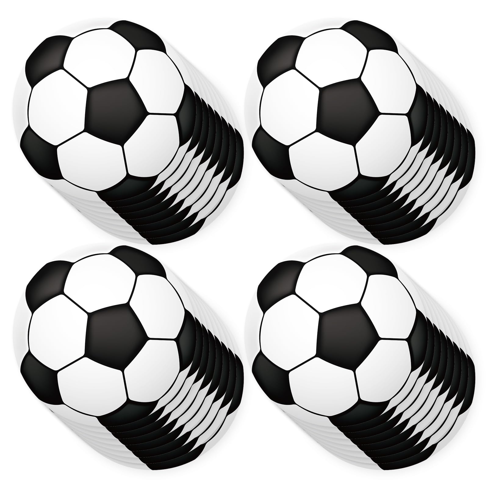 Ballons de football en papier pour fête d'enfants et loisirs créatifs avec points de colle inclus
