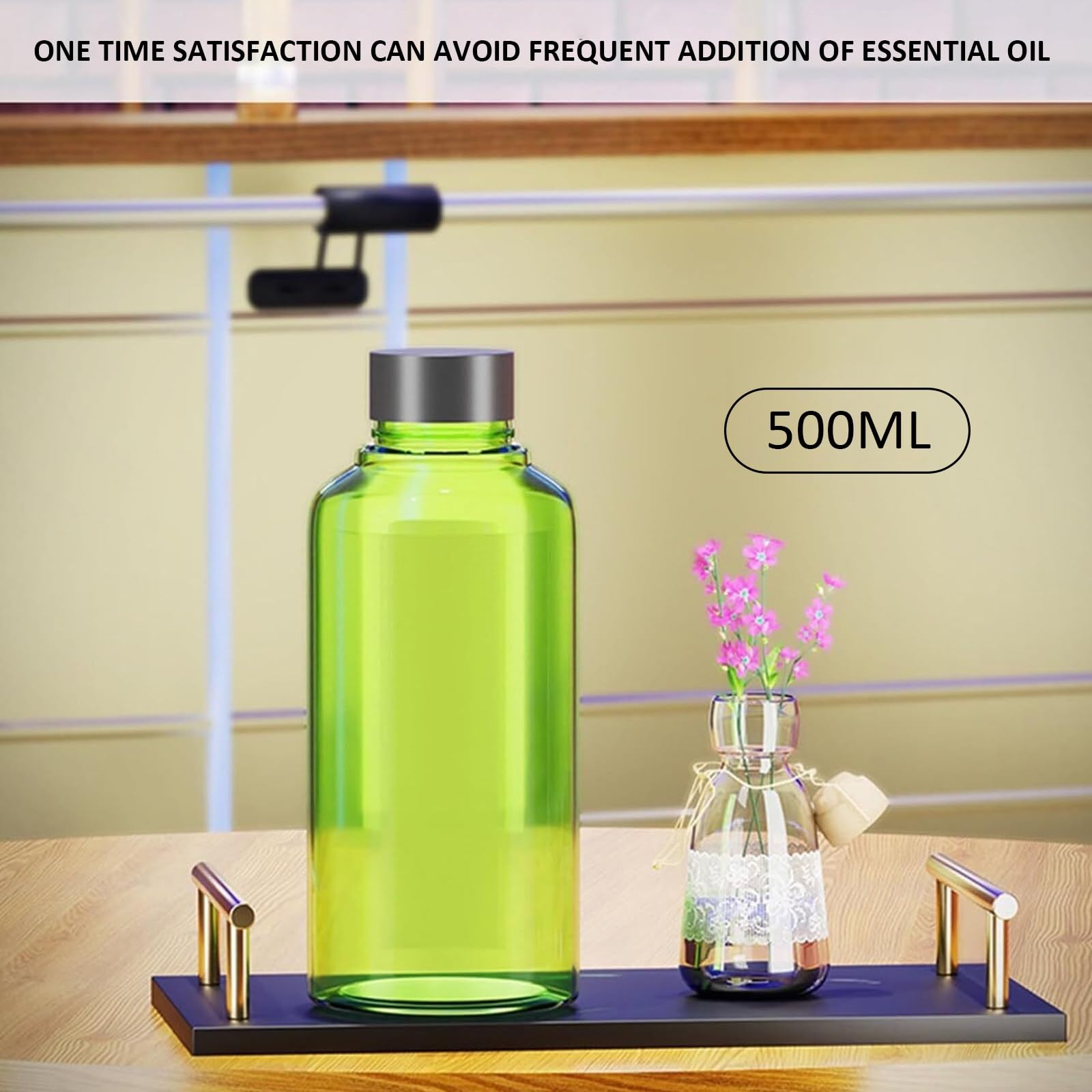 Macchina per profumare l'aria commerciale, diffusore di aromaterapia Bluetooth intelligente, diffusore di oli essenziali da 500 ml, copertura di 1500 m³, nebulizzatore a condensazione senza acqua(Blac