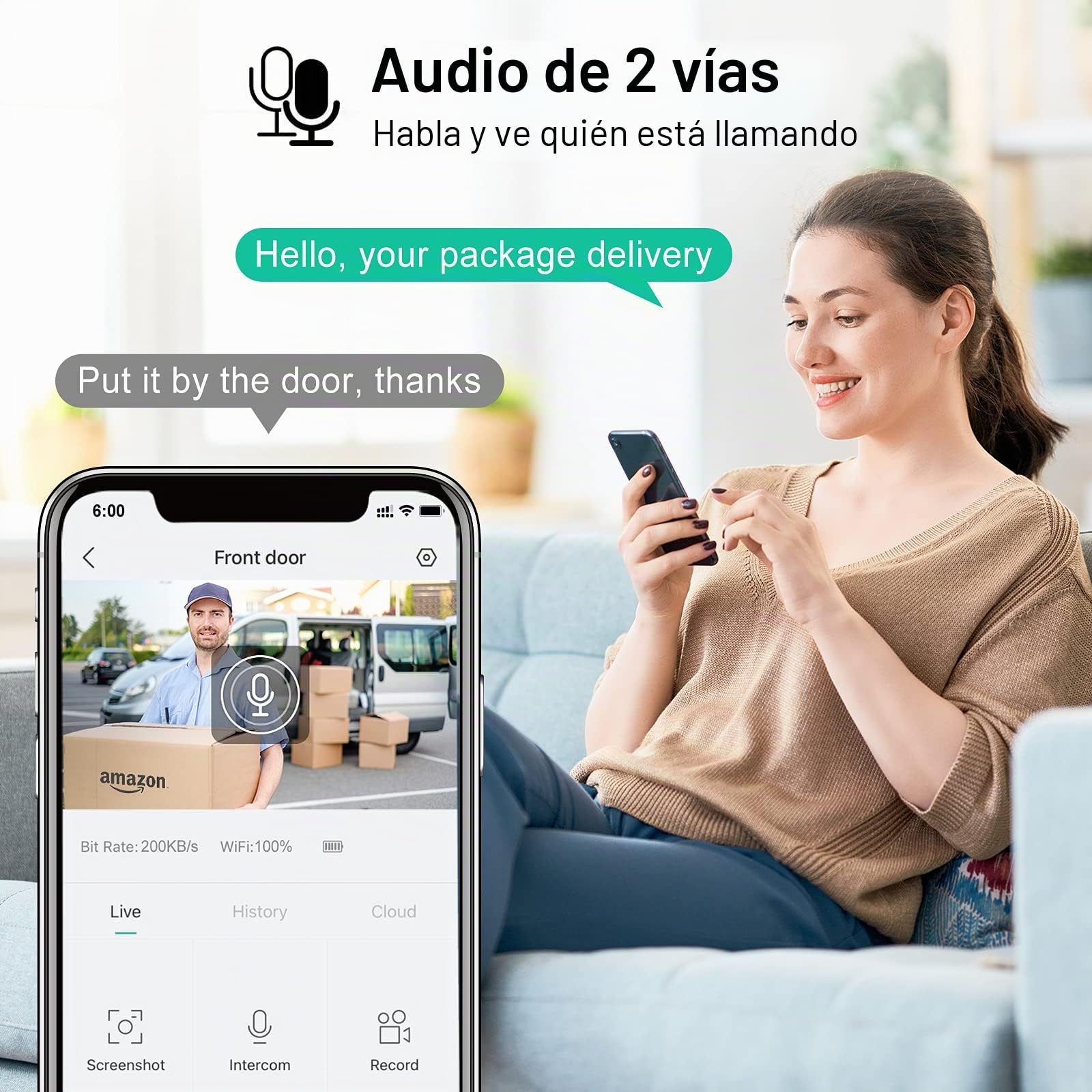 XTU Timbre Inalámbrico con Cámara WiFi, 2K HD Vídeo Timbre Puerta Inteligente con Cámara,Detección Humana PIR,Visión Nocturna,Audio Bidireccional,SD y Almacenamiento en la Nube, IP66 Impermeable