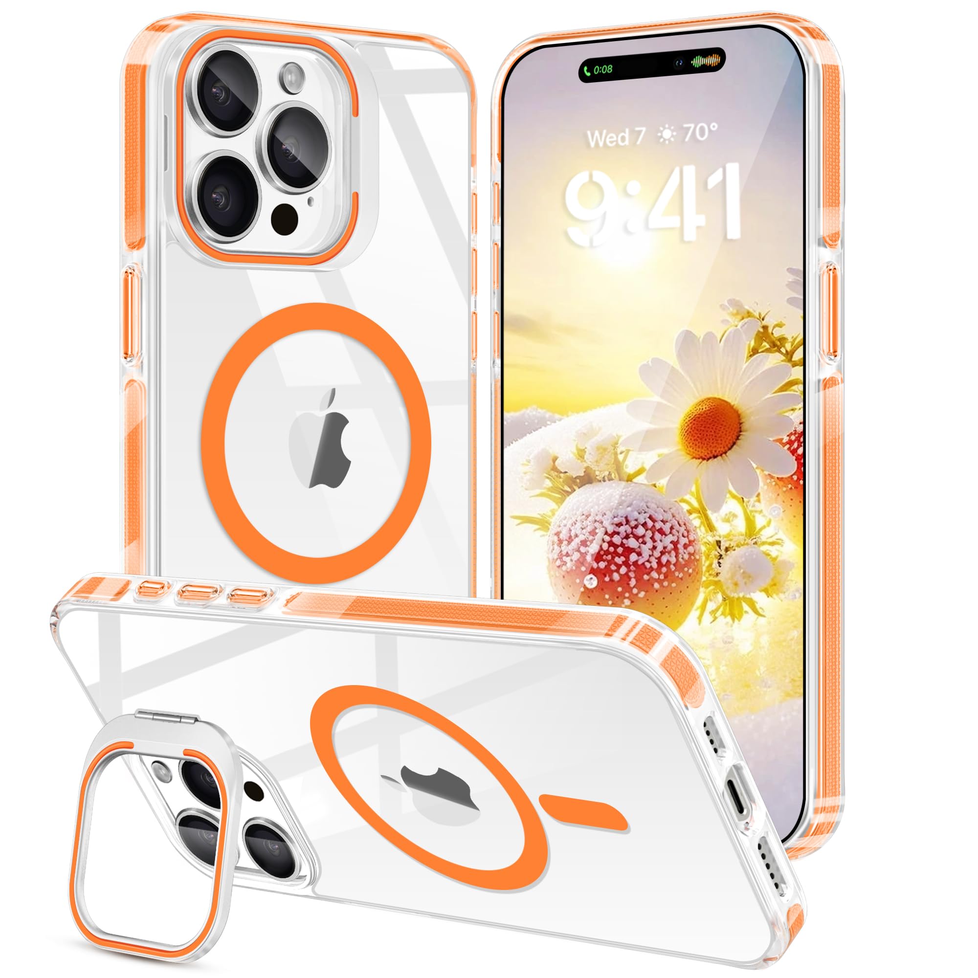 Coque iPhone 15 Pro Max Fingic avec anneau support et Magsafe intégré - 8