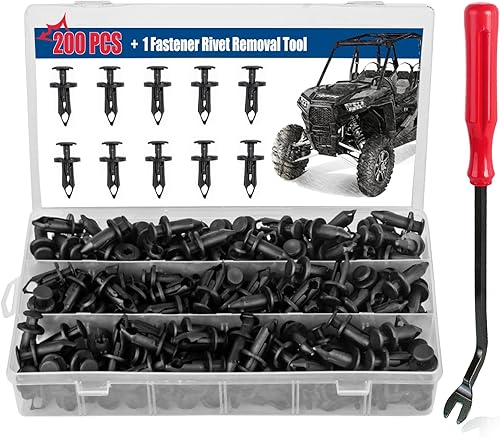 Xislet 120 piezas UTV Nylon Fender ClipsBody Remaches compatibles con Polaris Ranger RZR Kawasaki Teryx Honda 90653-HC4-900 Pioneer Suzuki Sportsman