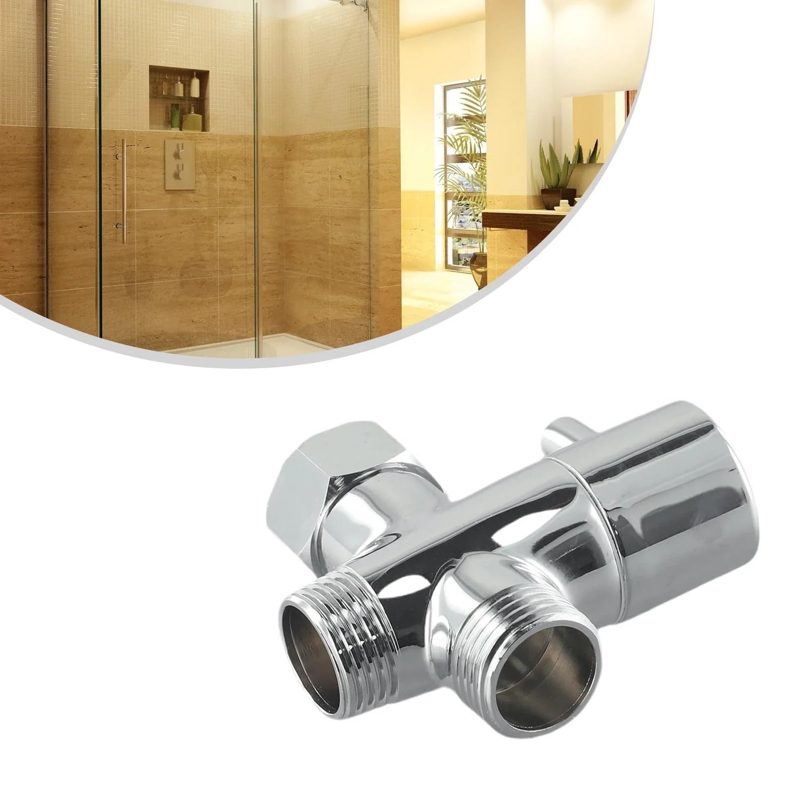 Válvula desviadora de 3 vías for jardín, hogar, cocina, grifo mezclador, válvula ángulo, adaptador en T, G1/2 para Fregadero, Cocina y Baño