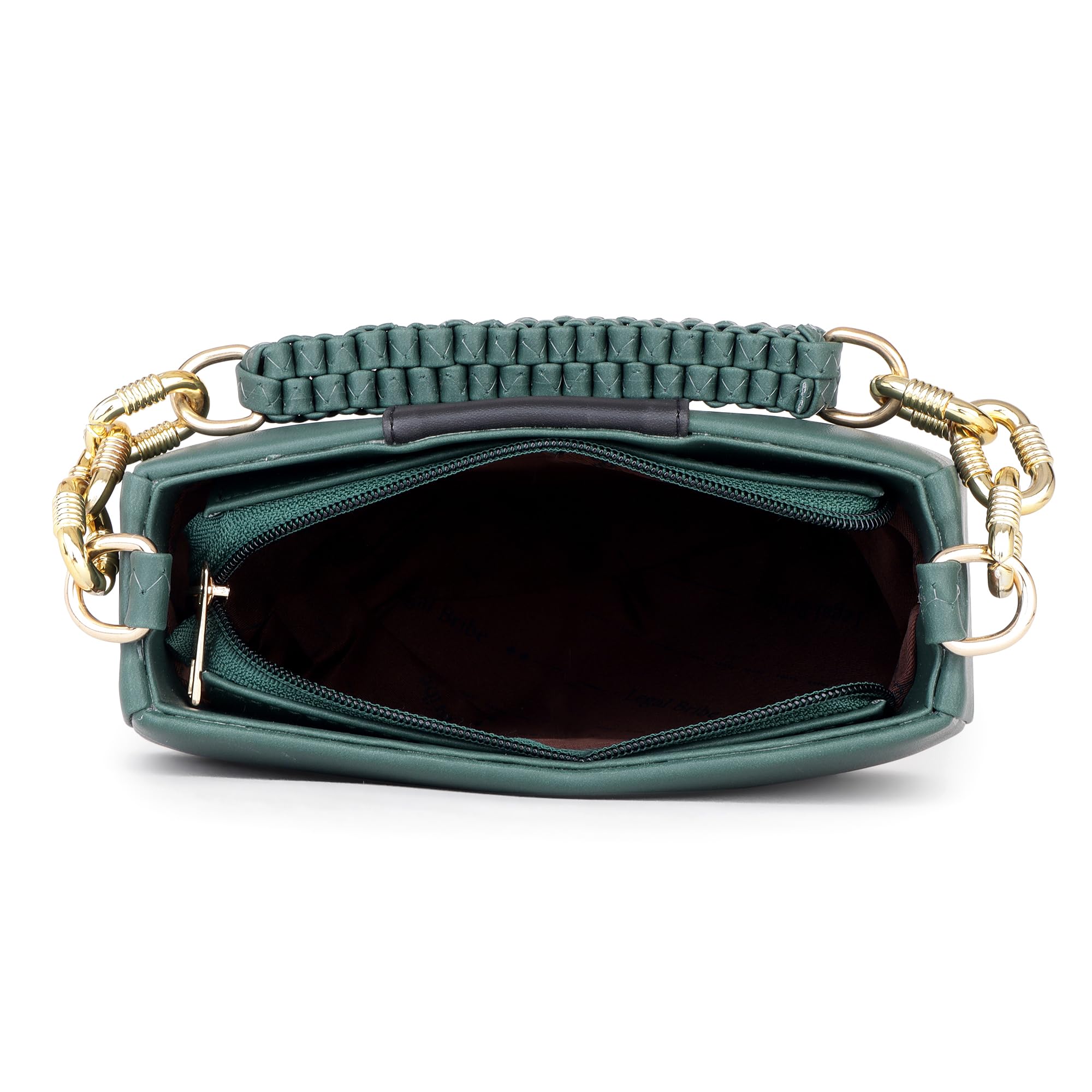 LEGAL BRIBE Women Knitcharm Handle Sling Bag (Green) 3
