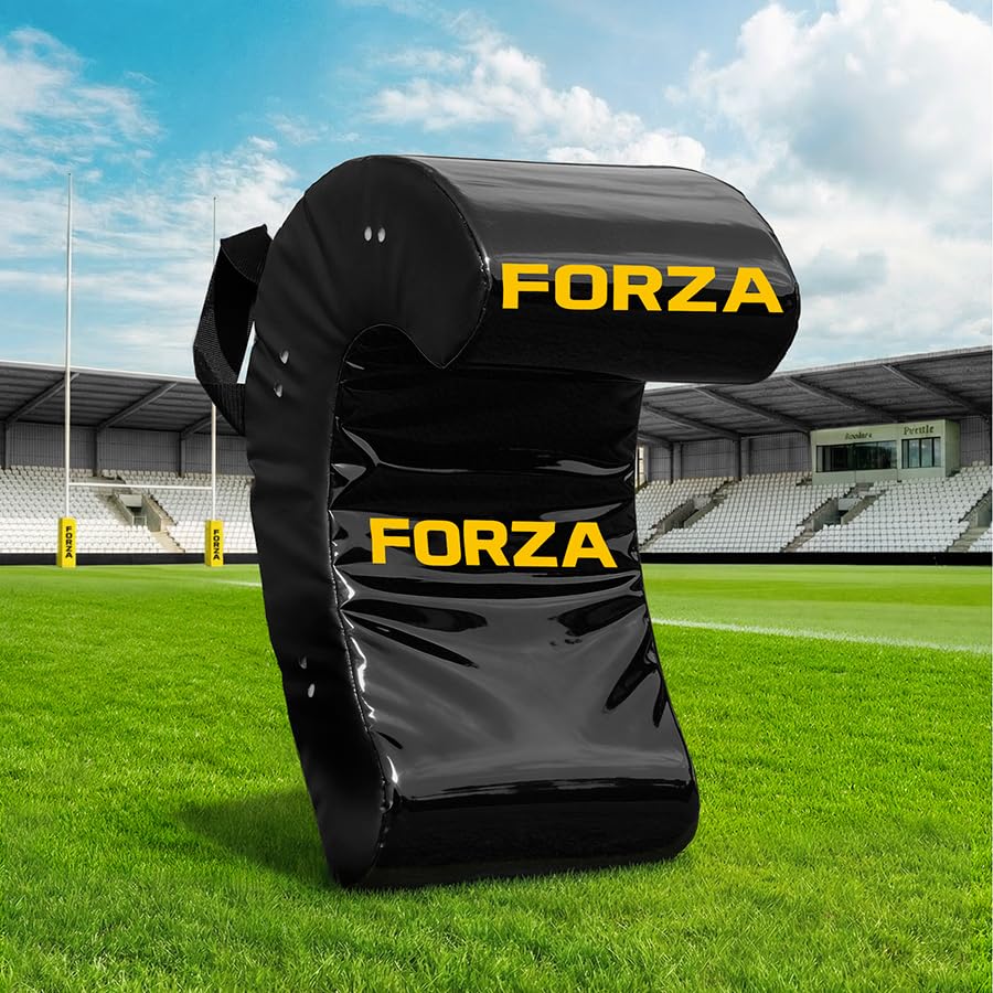 FORZA Rugby Ruck & Roll Pads | C-Shaped Contact Training Pads for Tackling, Rucking & Breakdown Drills | Junior & Senior Sizes (Black, Junior)
