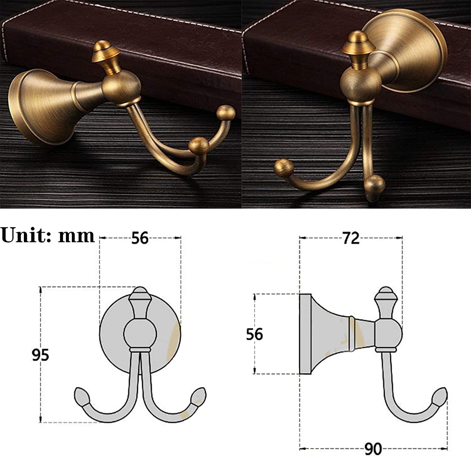 Łazienka Wieszak Na Ręczniki Wieszak Na Ubrania Bath Towel Hooks Antyczny Mosiądz Wykończenie Ścienne Robe Hook Podwójne Haki
