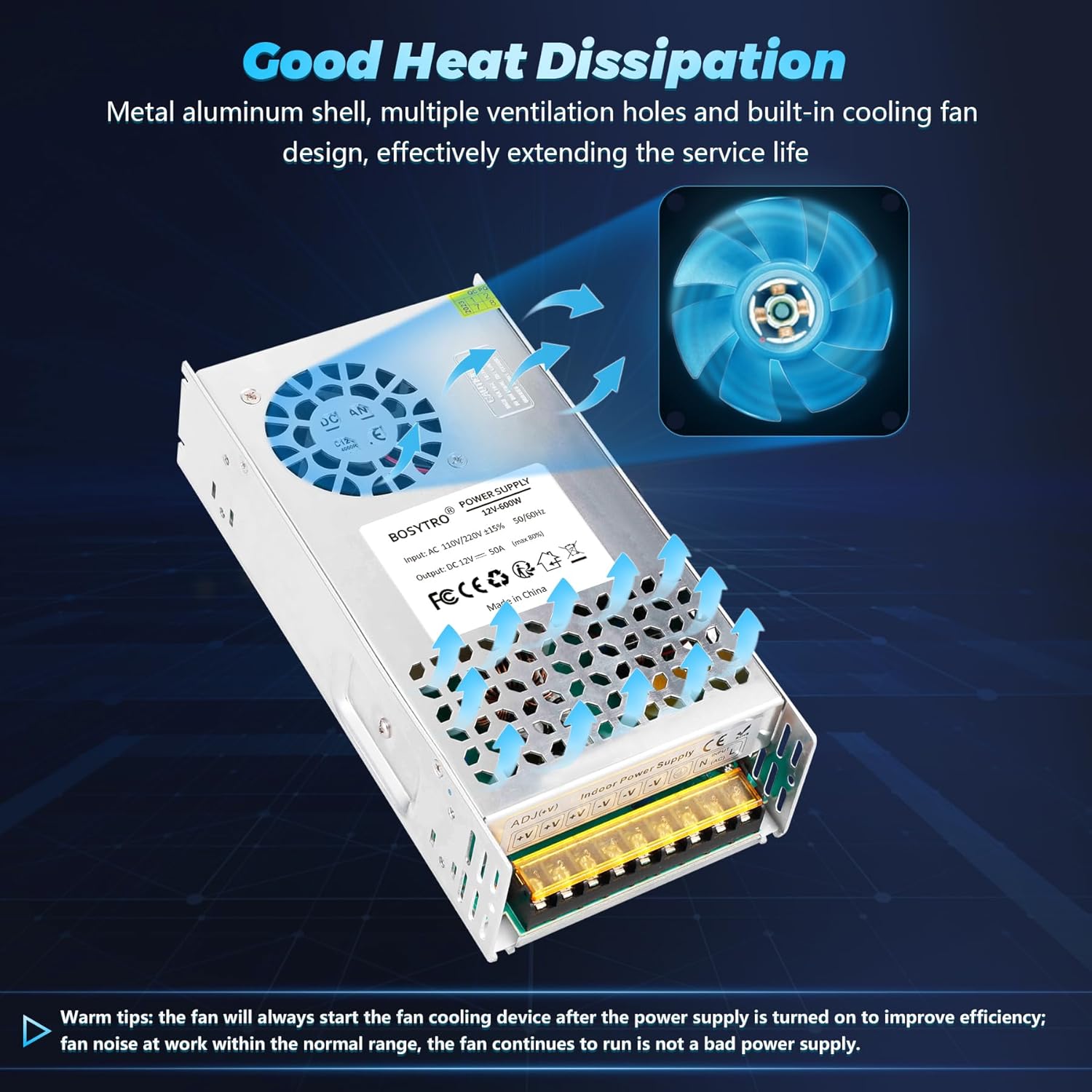 Good Heat Dissipation of Power Supply