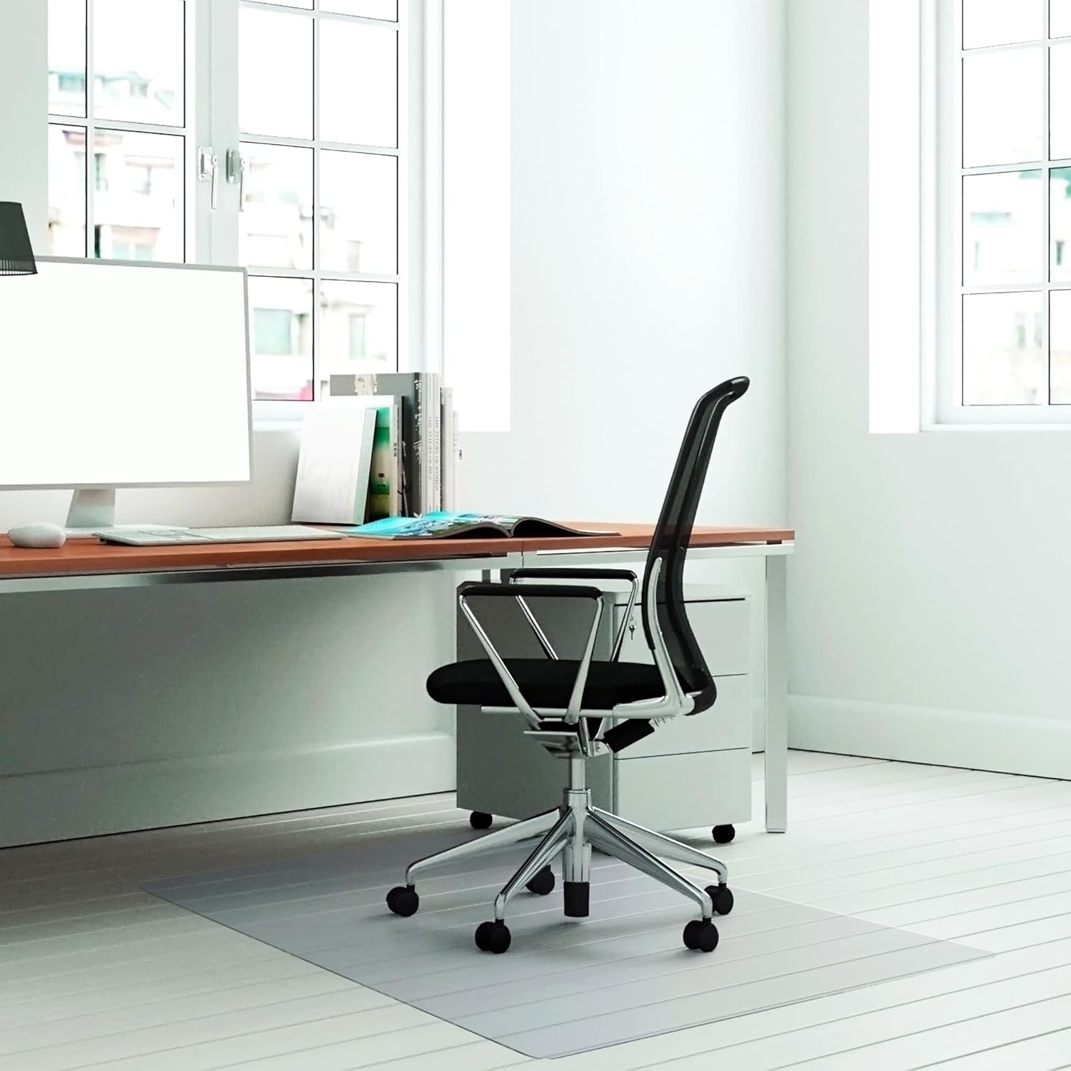 Marvelux Office Chair Mat for Hardwood Floors 36" x 48" Durable Clear Hard Floor Protector Mat for Under Desks, Rectangular APET Floor Mat for Computer Desks & Gaming Chairs