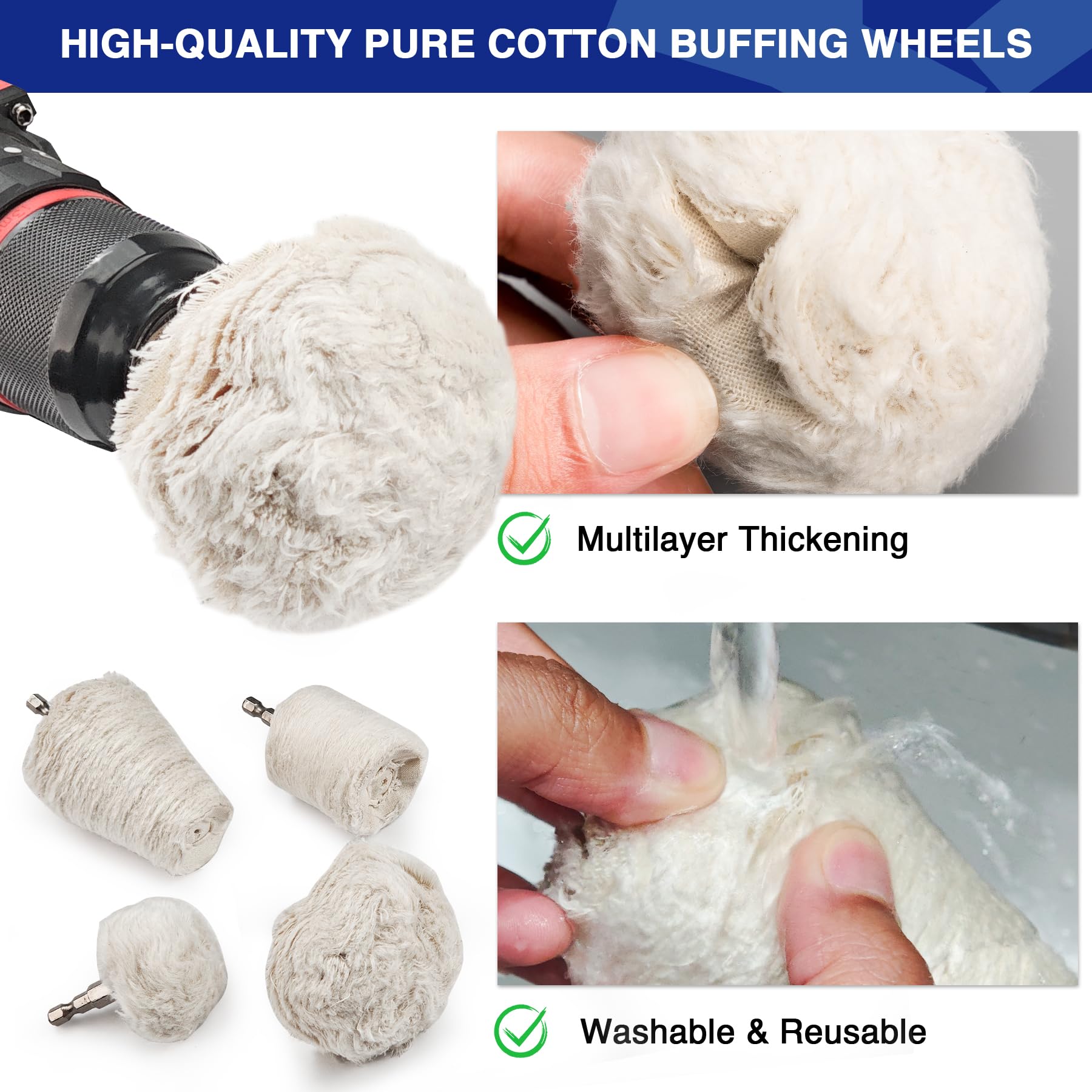 Buffing Wheels Kit - Rust Removal & Polishing -5 Buffing Wheels Kit - Rust Removal & Polishing -5