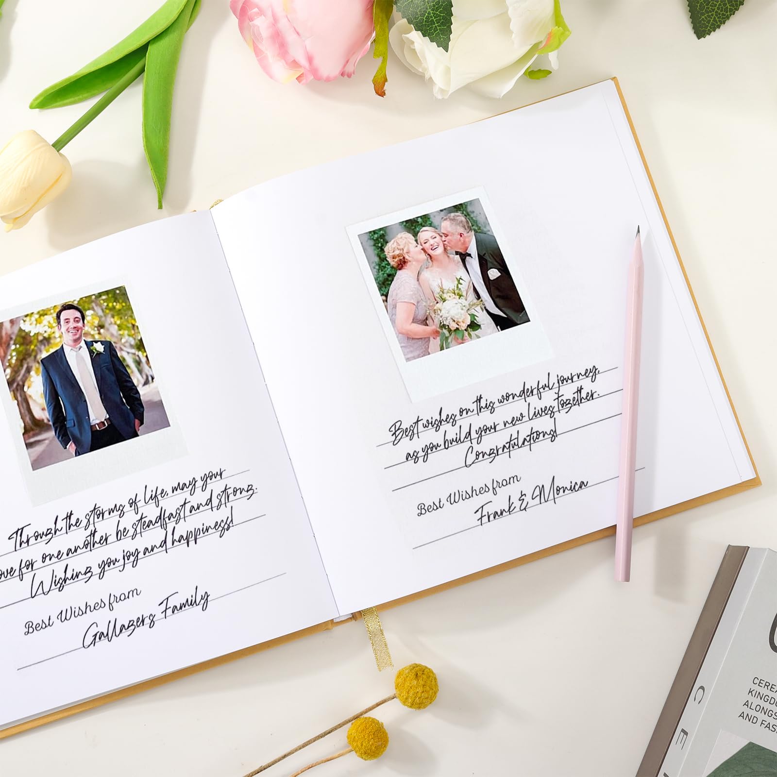 Livre d'or Mariage Vintage Vierge 21 x 21 cm 72 Pages