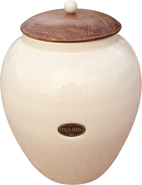 Geko Cream Ceramic Bread Bin, Large, One Size
