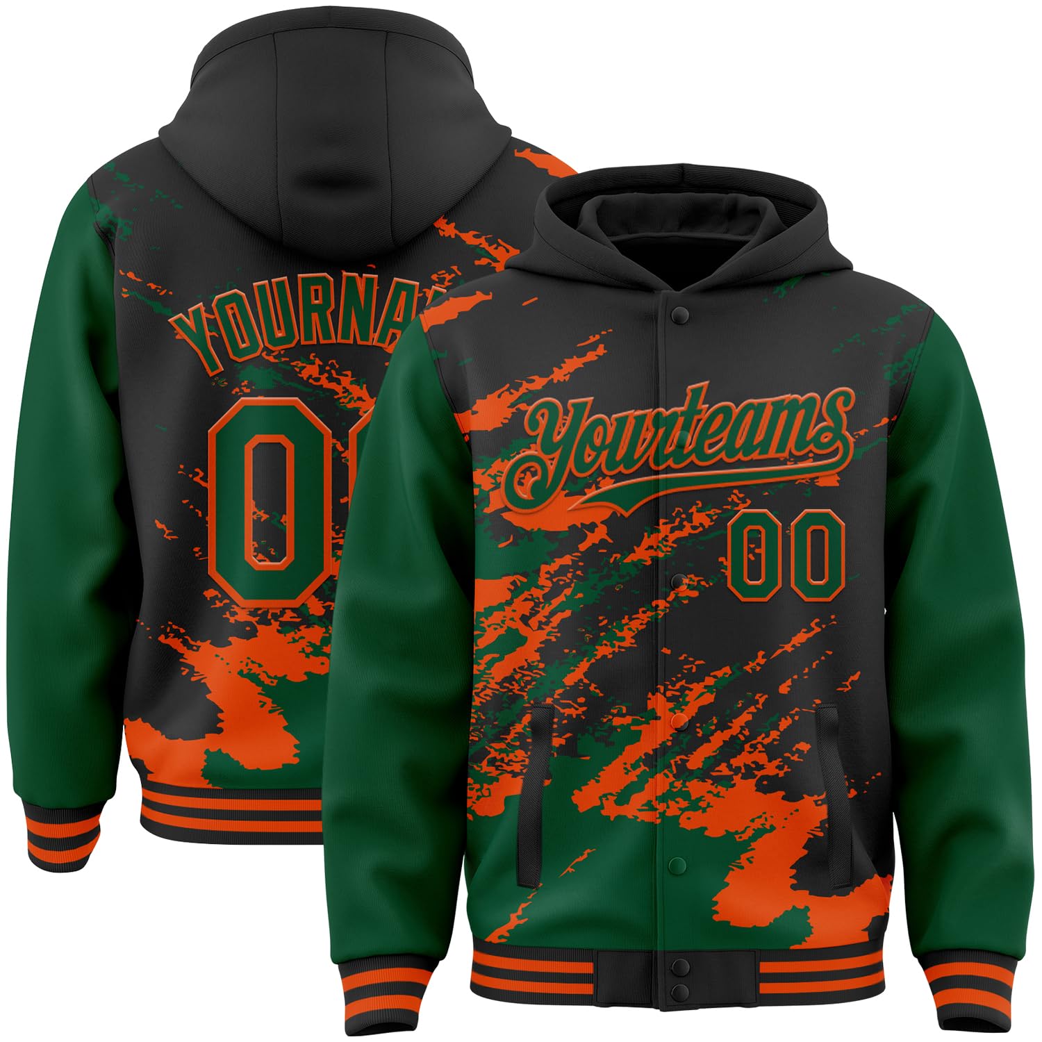 Custom Baseball Team Hooded Jacket Personalized Novelty Varsity Jackets Bomber Jerseys for Men Women Boys Girls