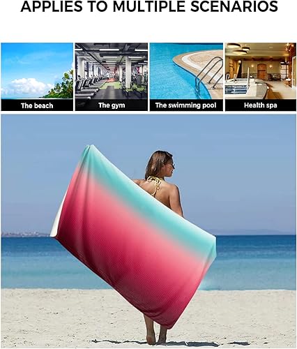 Miniatura 6 de Gradient Teal Bath Towels for Bathroom Set - Luxury Towels Gifts for Women,Quick Dry Beach Kitchen Hand Hair Face Yoga Workout Gym Towel and Dish