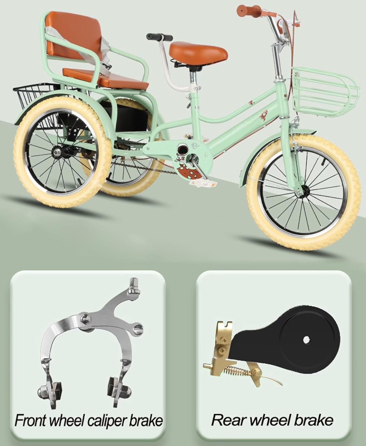 紫色 三輪自転車 前後バスケット付き☆美品☆メルカリ頼める便で安心配送 大人用三輪車、三輪折りたたみ自転車、前後二層ブレーキレジャー輸送