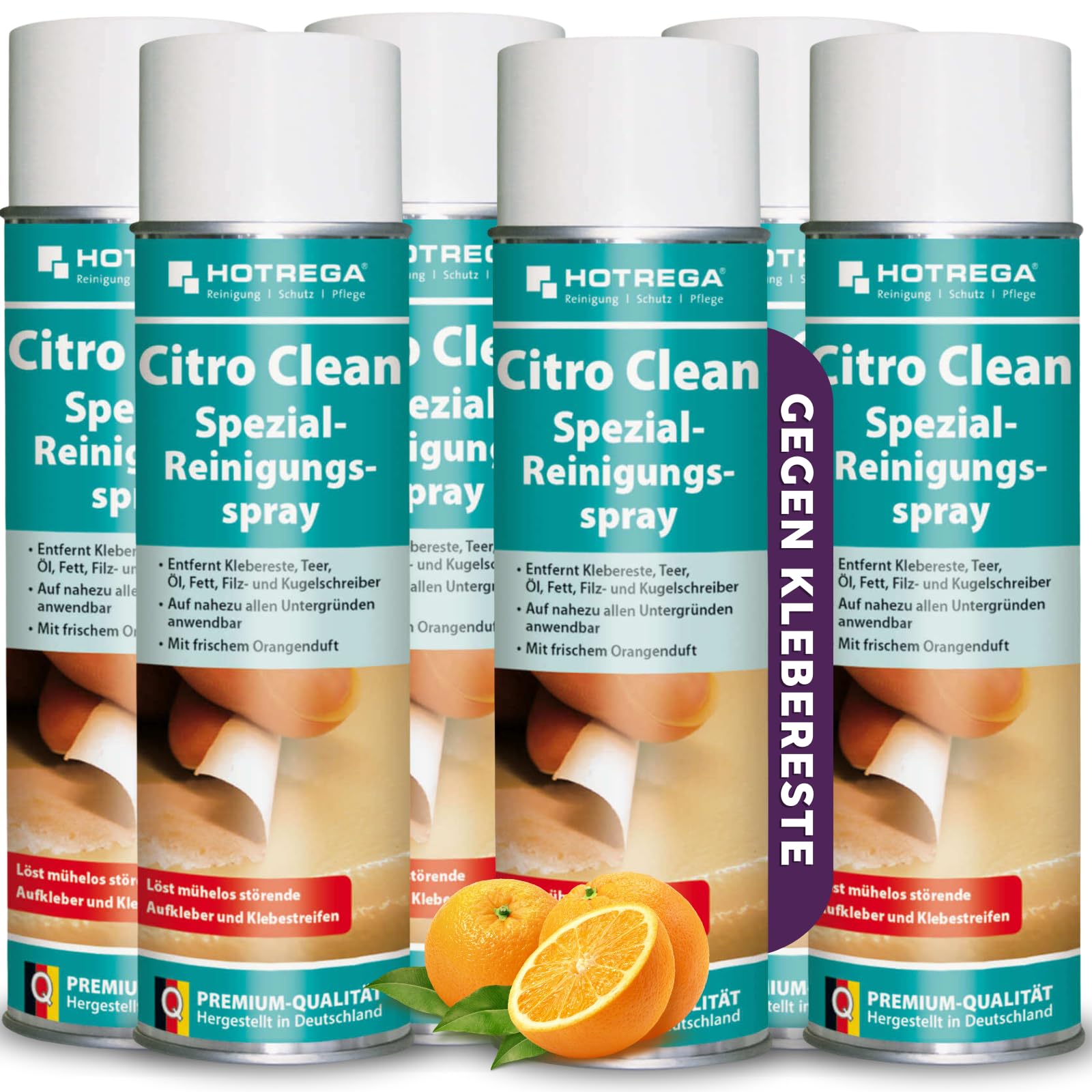 HOTREGA Citro Clean Spezial-Reinigungsspray 6x 500 ml | Kleberesteentferner