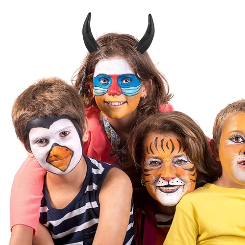 Miniatura 3 de FRCOLOR Pinzas para el cabello de cuernos de diablo, 4 pares de cuernos de buey de Halloween, cuernos de toros falsos, cuernos de diablo, Halloween,