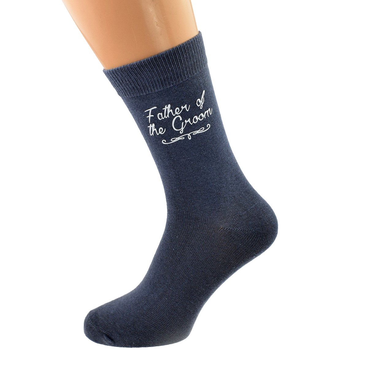 Gtr - Socks Ash Grey Wedding Socks With Script Text Design Uk Adult 5-12 In Various Roles - X6n819 (Brother Of The Bride)
