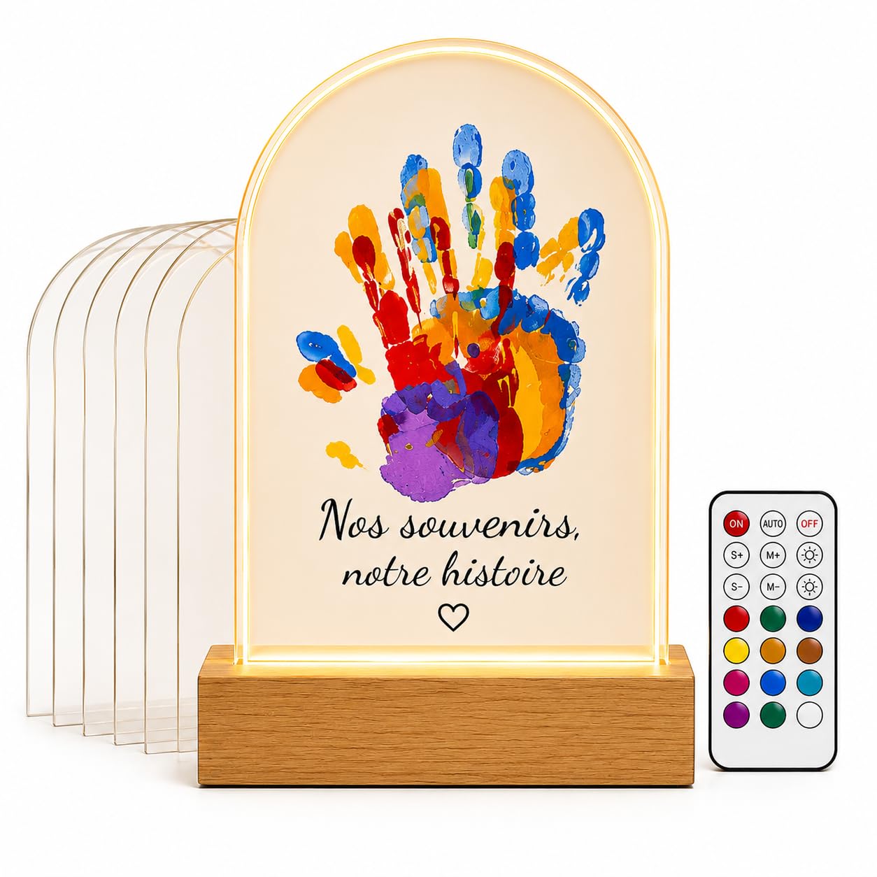 PetiLume Kit Empreinte Famille LED – Cadeau Souvenir Parents