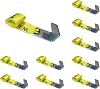 Mega Cargo Control 4 Inch x 5 Feet Roll Off Container Winch Strap with Flat Hook, for Cargo Securement, Construction, Hauling - WLL: 5,400 lbs. (Green; 1-Pack)