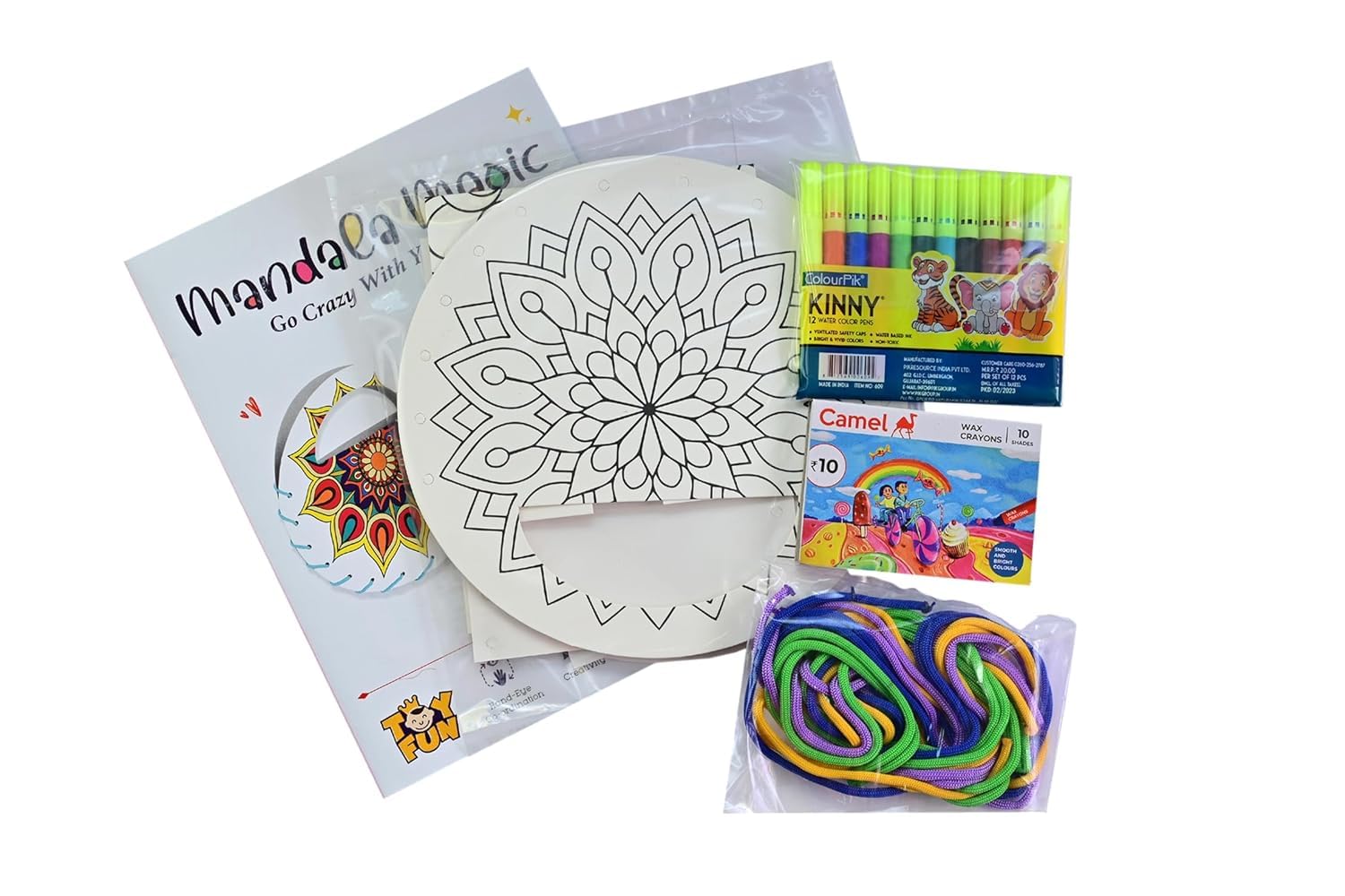 TOY FUN Mandala Art Magic Craft Game DIY Kit for Kids 5 to 8 Years | Birthday Gift | Colouring Game | Purse, Wall Hanging, Name Plate, Hand Bag - Image 7 thumbnail