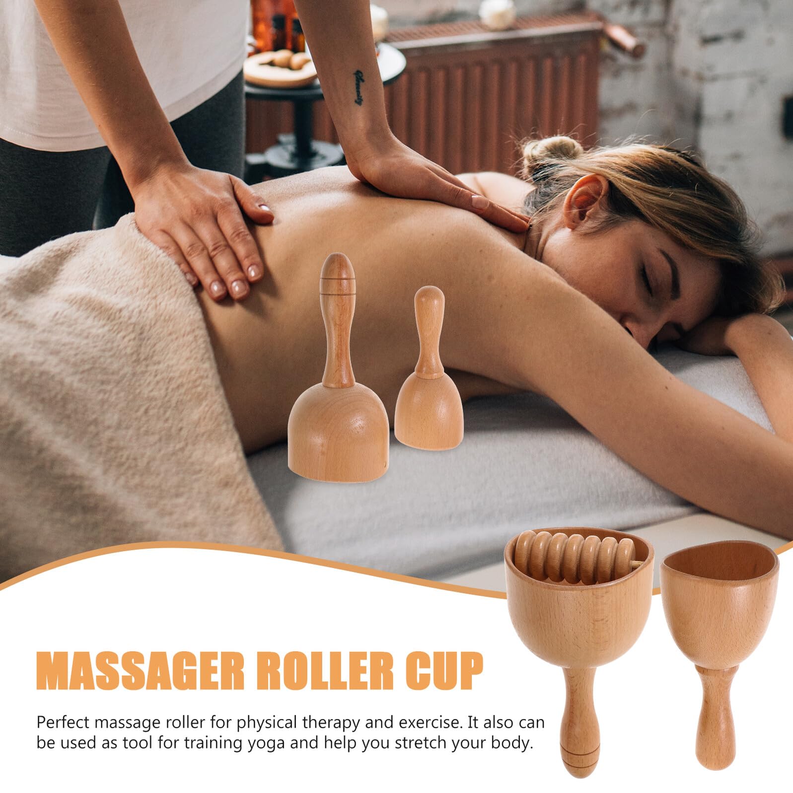 2 Stück Handmassage Roller mit Becherdesign Rückenmassagebecher für Physikalische Therapie und Muskelentspannung Massagewerkzeug
