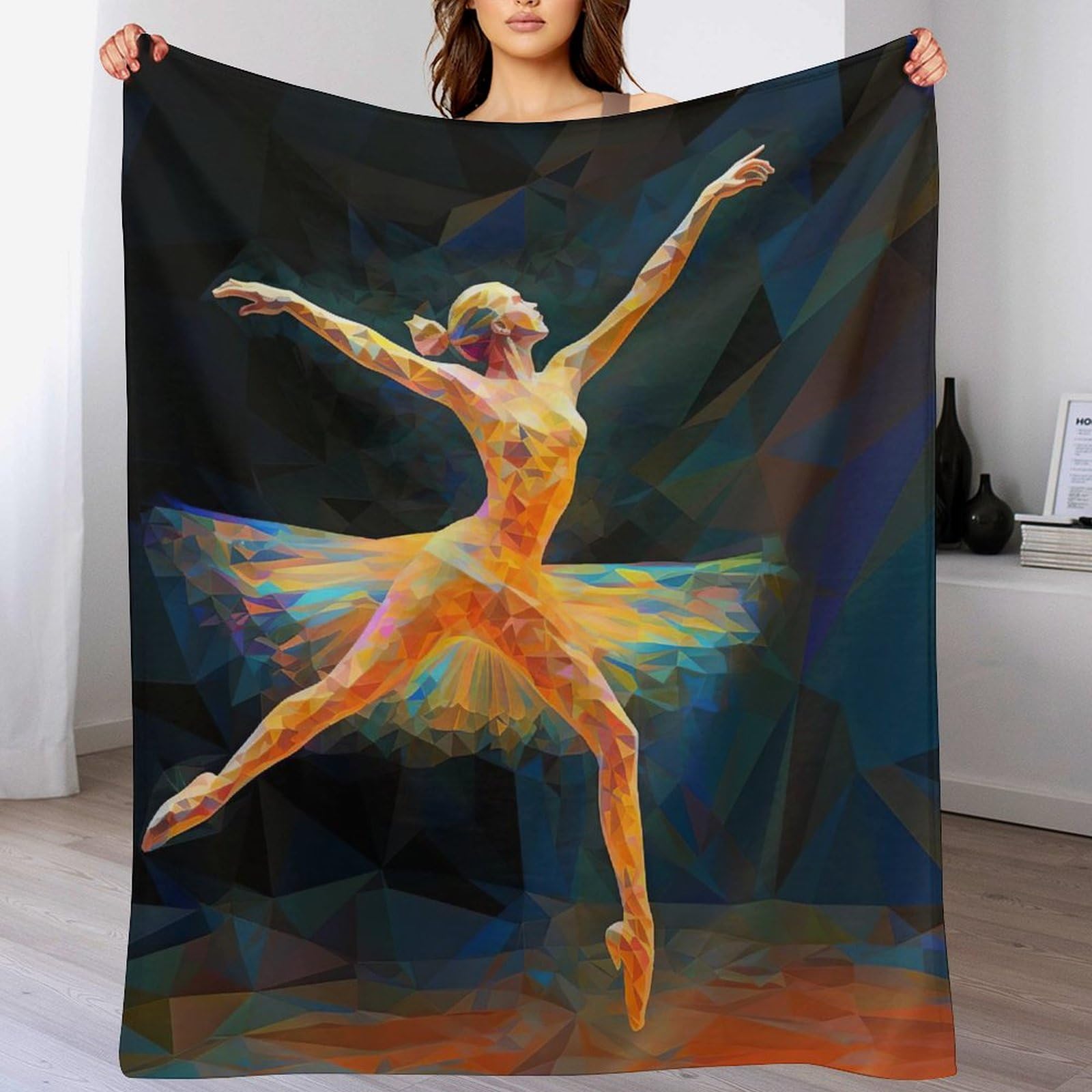 Couverture en flannel anti-froid motif ballet pour réchauffer petits et grands sur le canapé