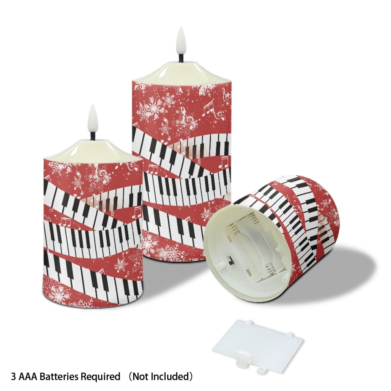 Pianoforte Musica Fiocco di Neve Stampa Led Candela con Telecomando Led Votive Tealight Candele Alla Moda Senza Fiamma Flickering Candela Home Decor