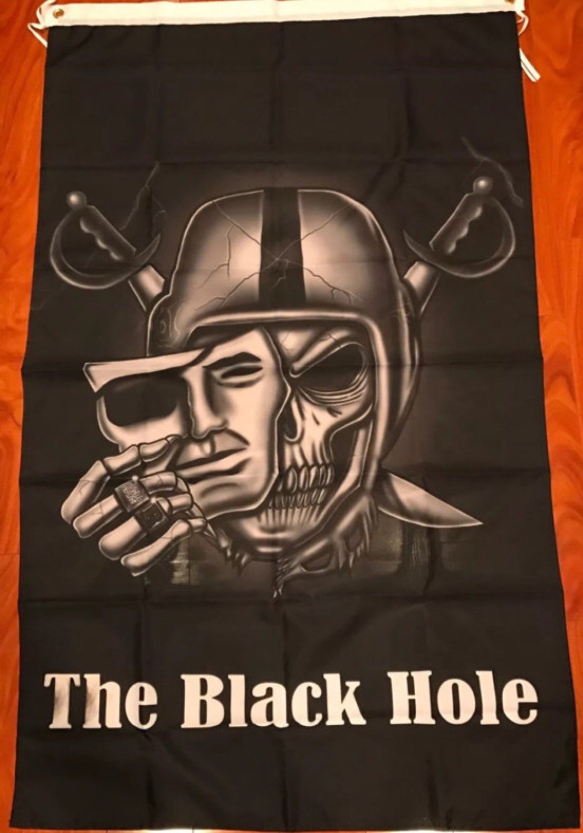 Oakland Raiders The Black Hole 3 Feet X 5 Feet Football Flag Banner Bar Decor Man Cave