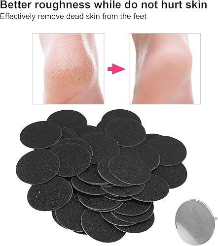 Miniatura 4 de 50 piezas de papel de lija eléctrico para eliminar callos, discos de pedicura, accesorio de repuesto con eje, discos de papel de lija de repuesto,